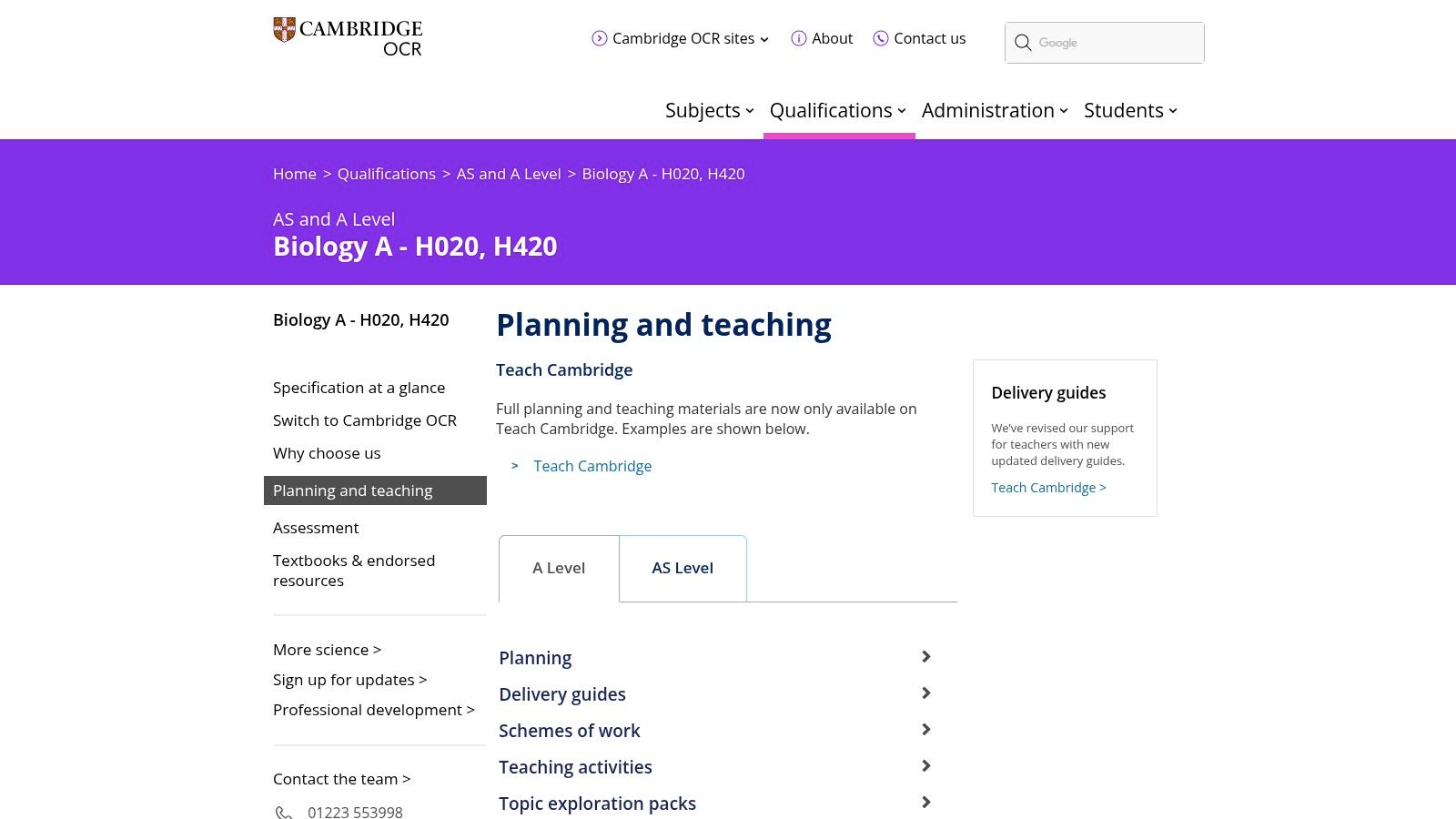 OCR A-level Biology Digital MCQ Topic Quizzes