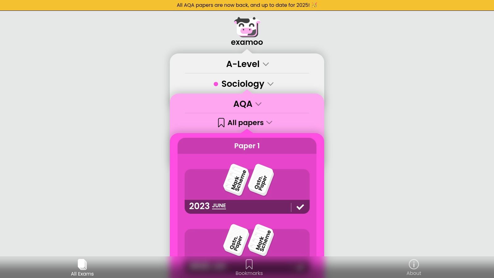 Examoo – AQA A‑Level Sociology past papers