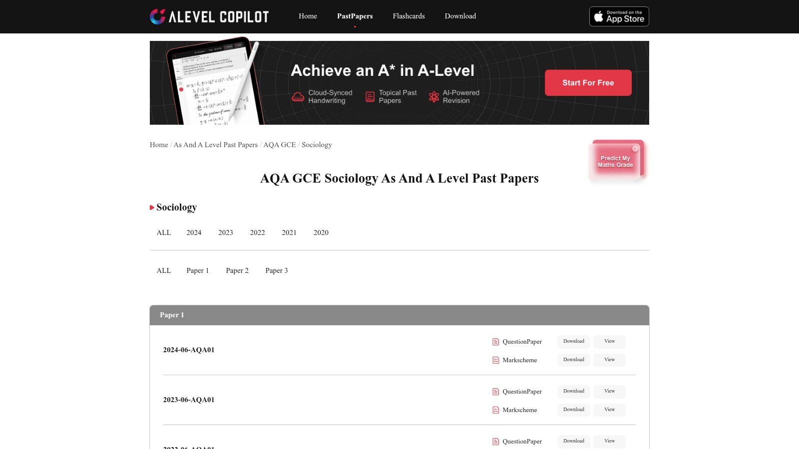 A Level CoPilot – AQA GCE Sociology AS & A Level past papers