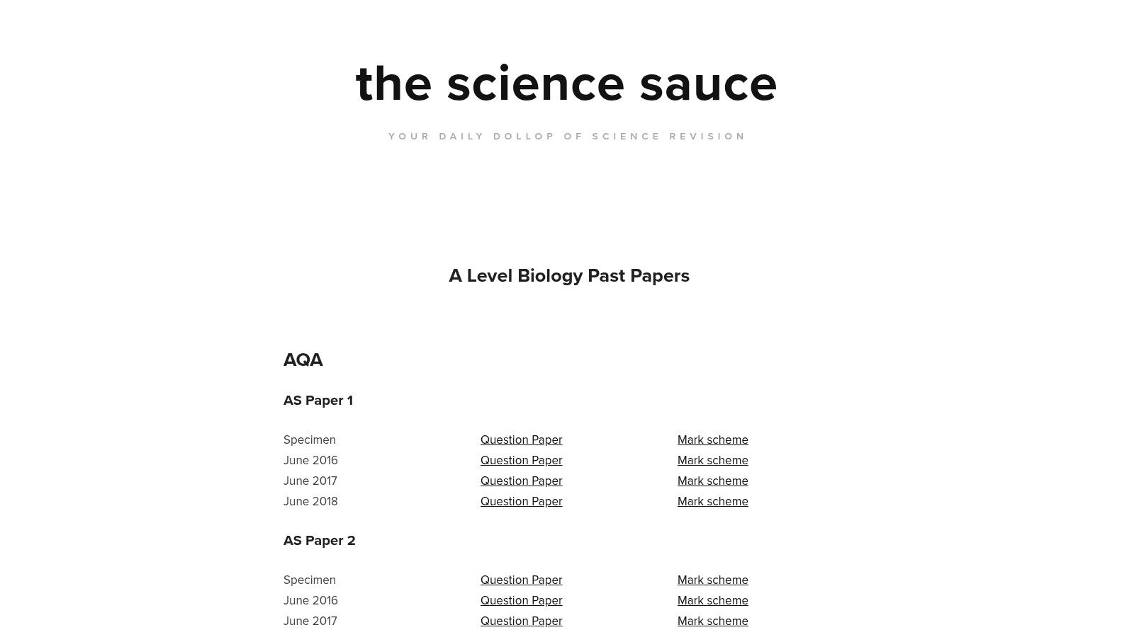 The Science Hive – A‑level AQA Biology Past Papers
