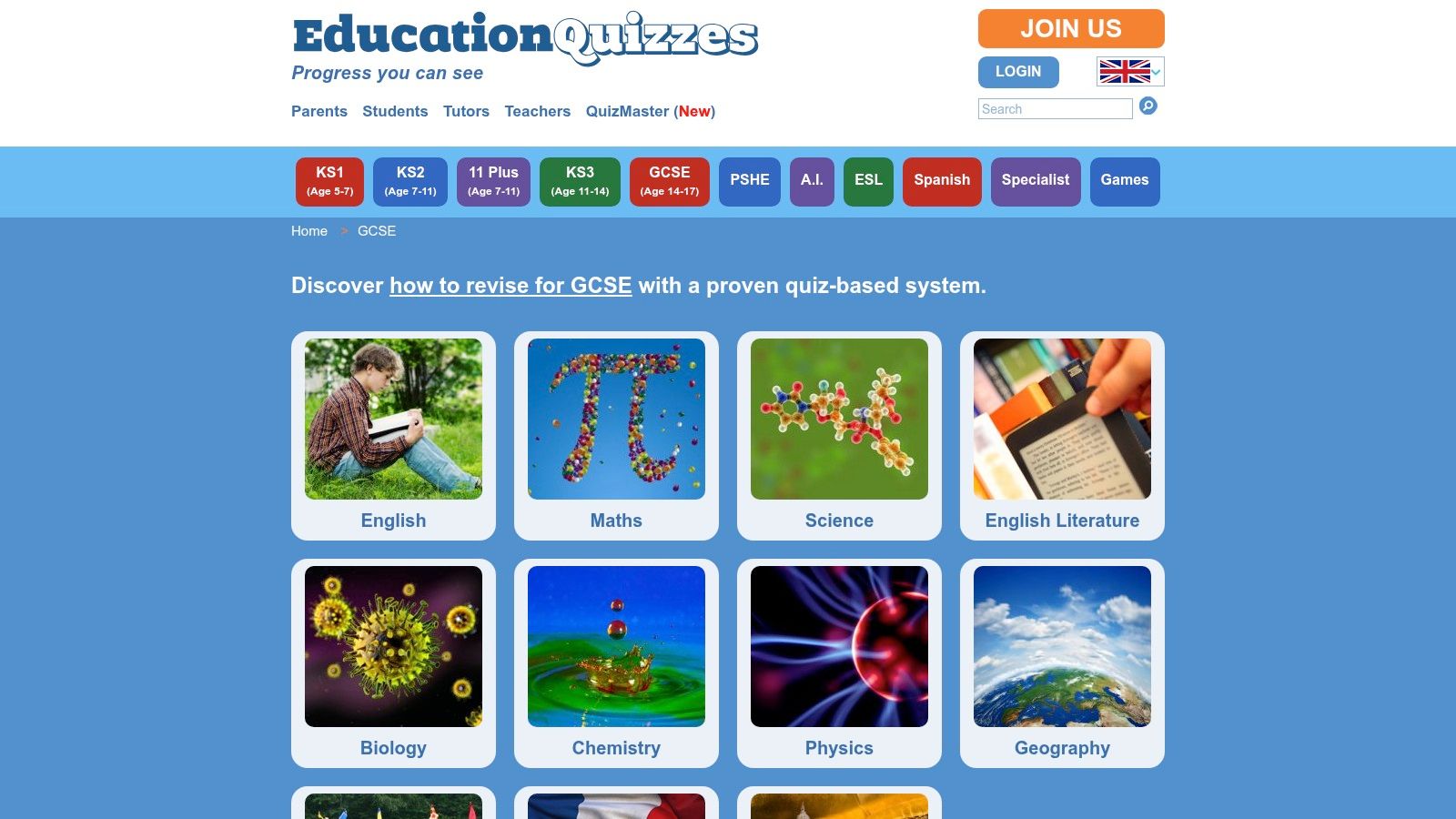 Education Quizzes – GCSE Biology quiz library