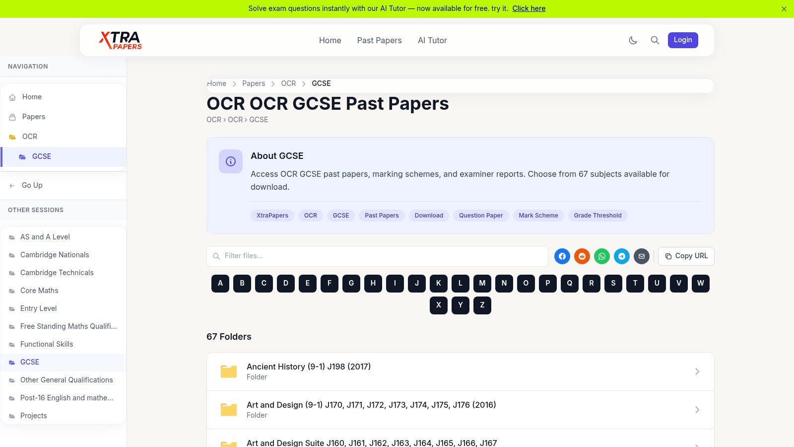 XtraPapers – OCR GCSE Repository