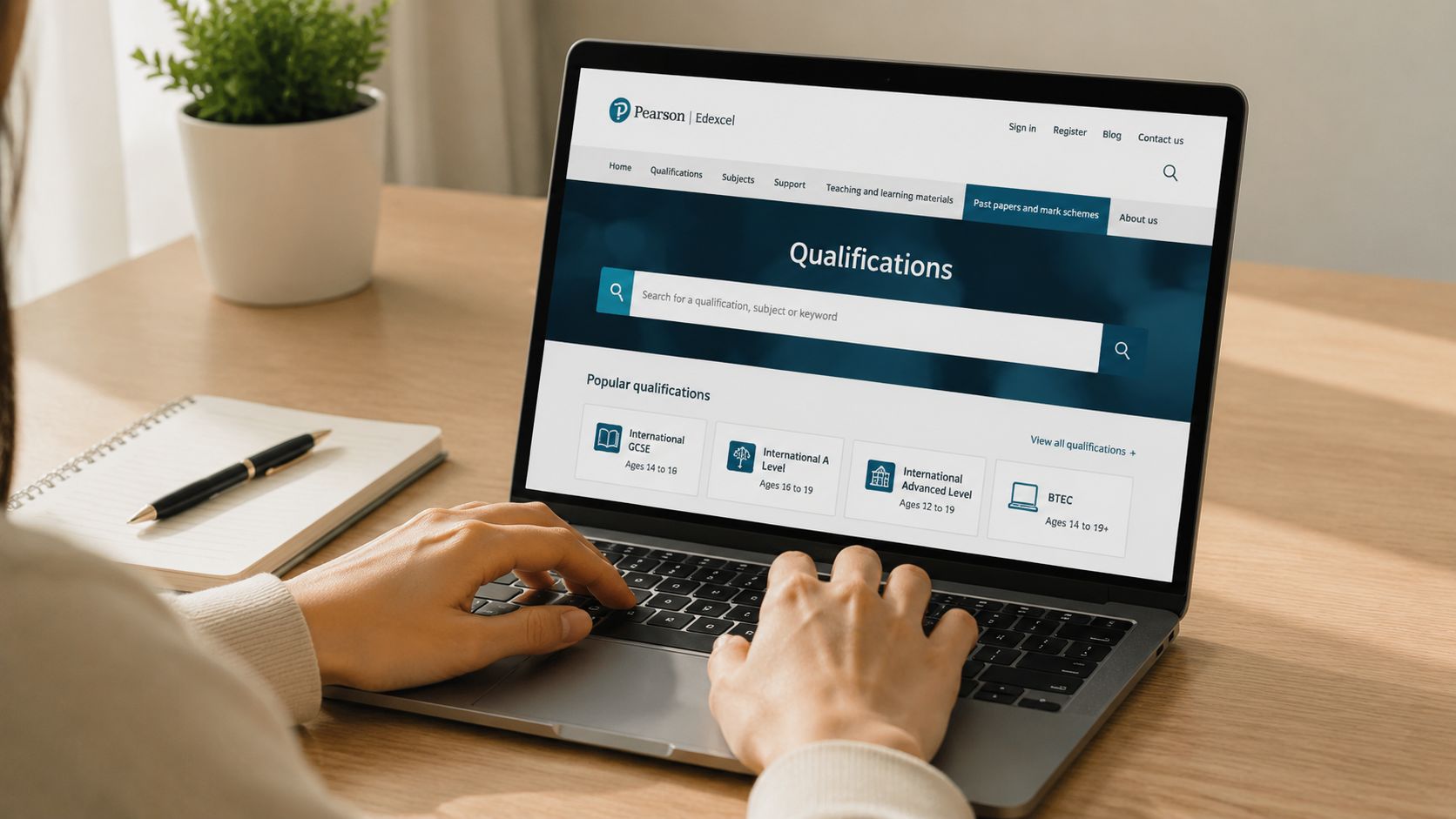 Screenshot from https://qualifications.pearson.com/en/support/support-topics/exams/past-papers.html