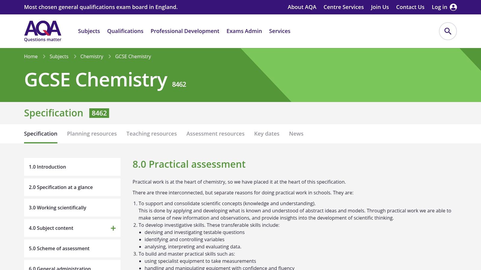 AQA GCSE Chemistry required practicals (official)