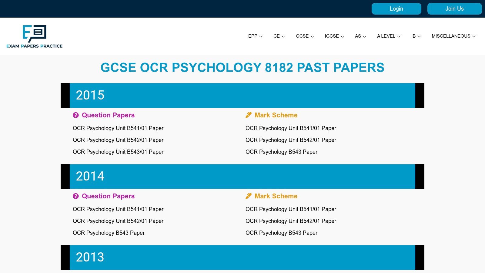 Exam Papers Practice