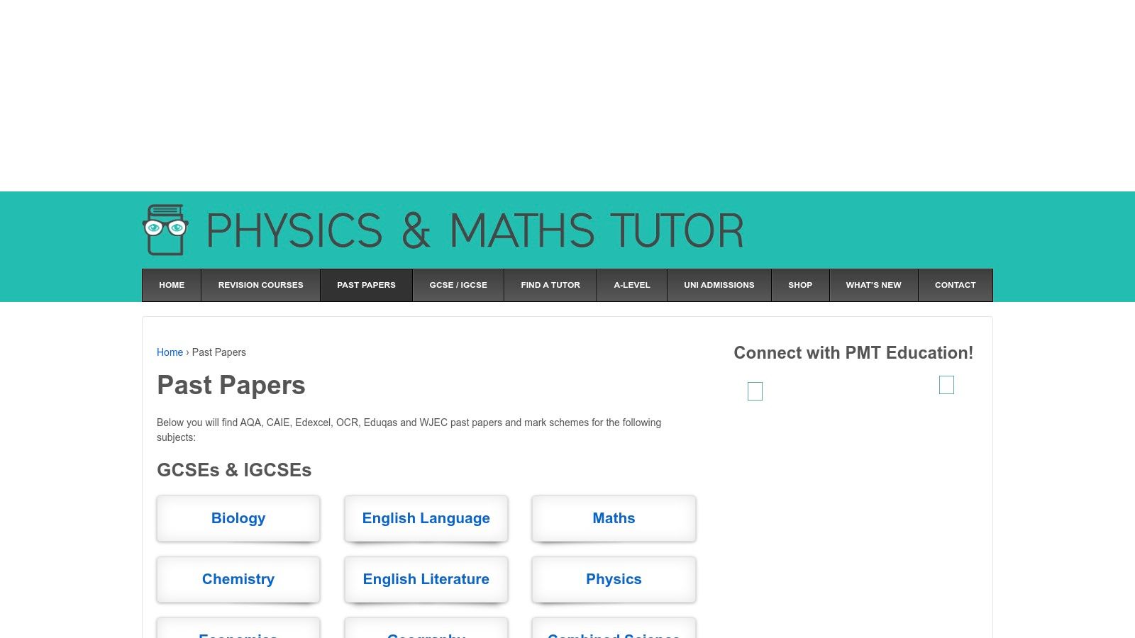 Physics & Maths Tutor (PMT)