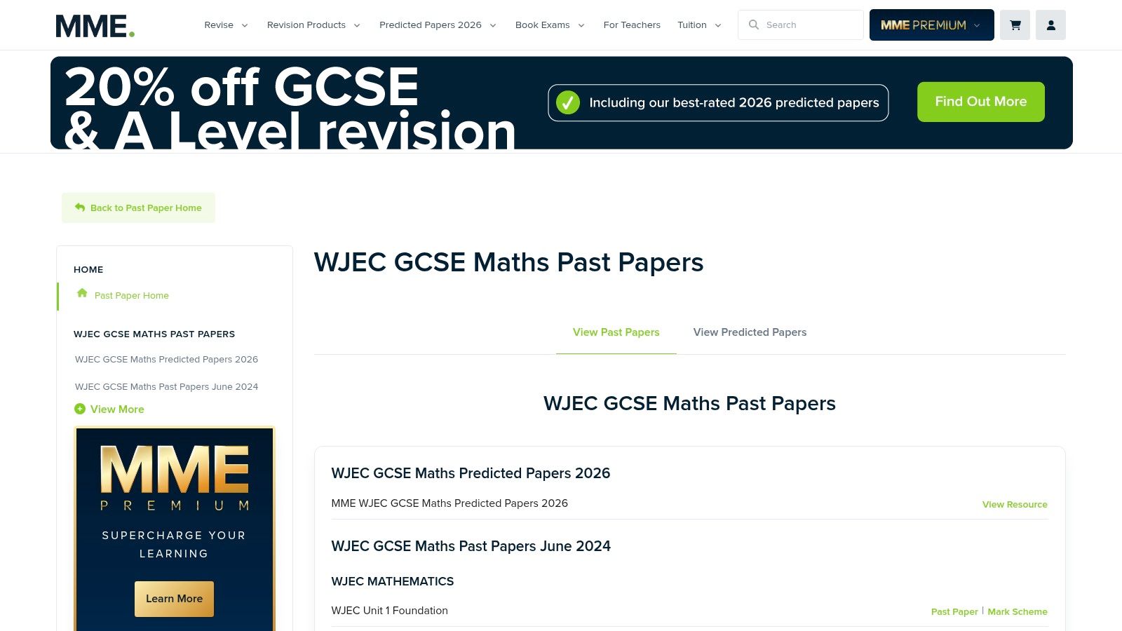 MME Revise (Maths Made Easy) – WJEC past & predicted papers