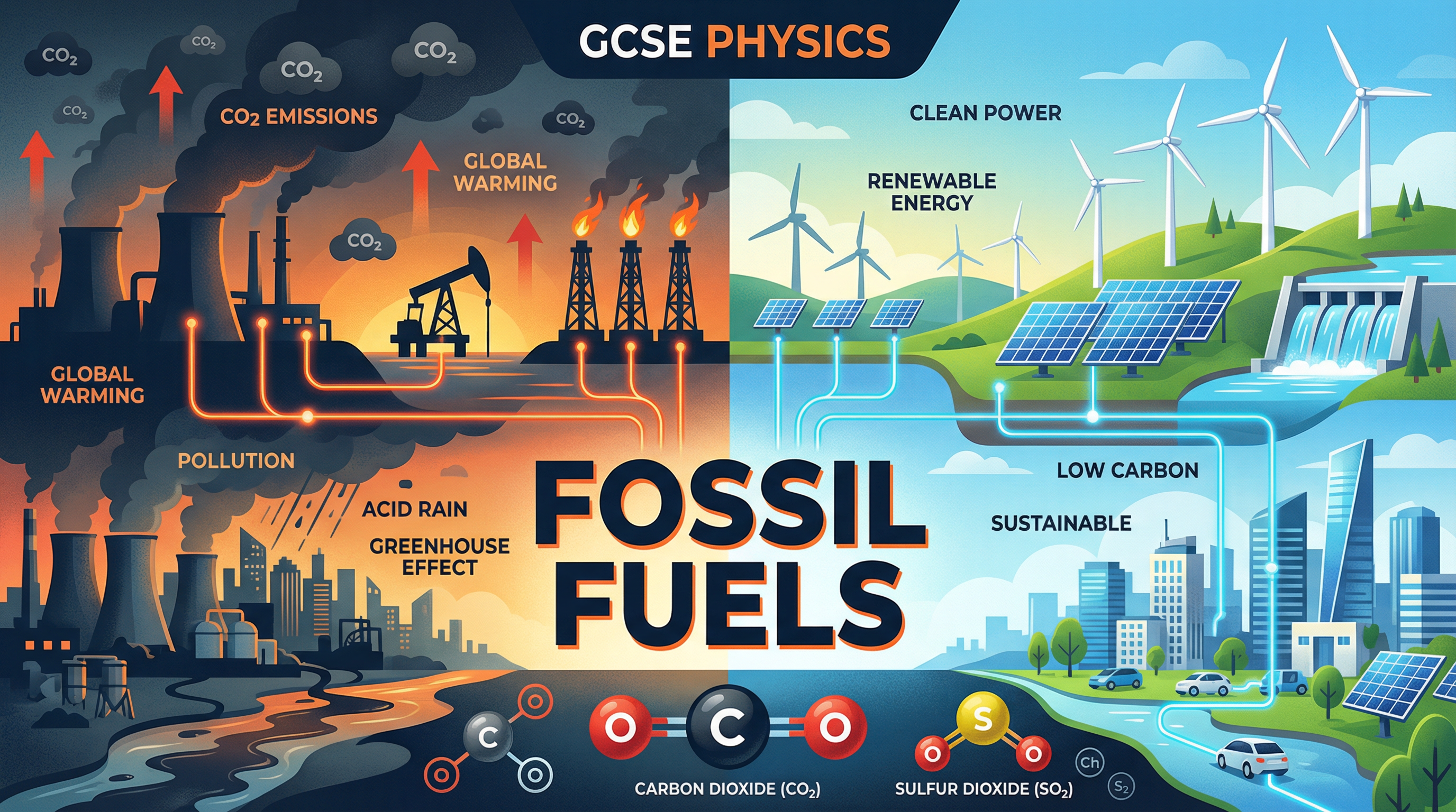 OCR GCSE Physics — Fossil Fuels (Topic 5.7): The energy trade-off between reliability and environmental impact