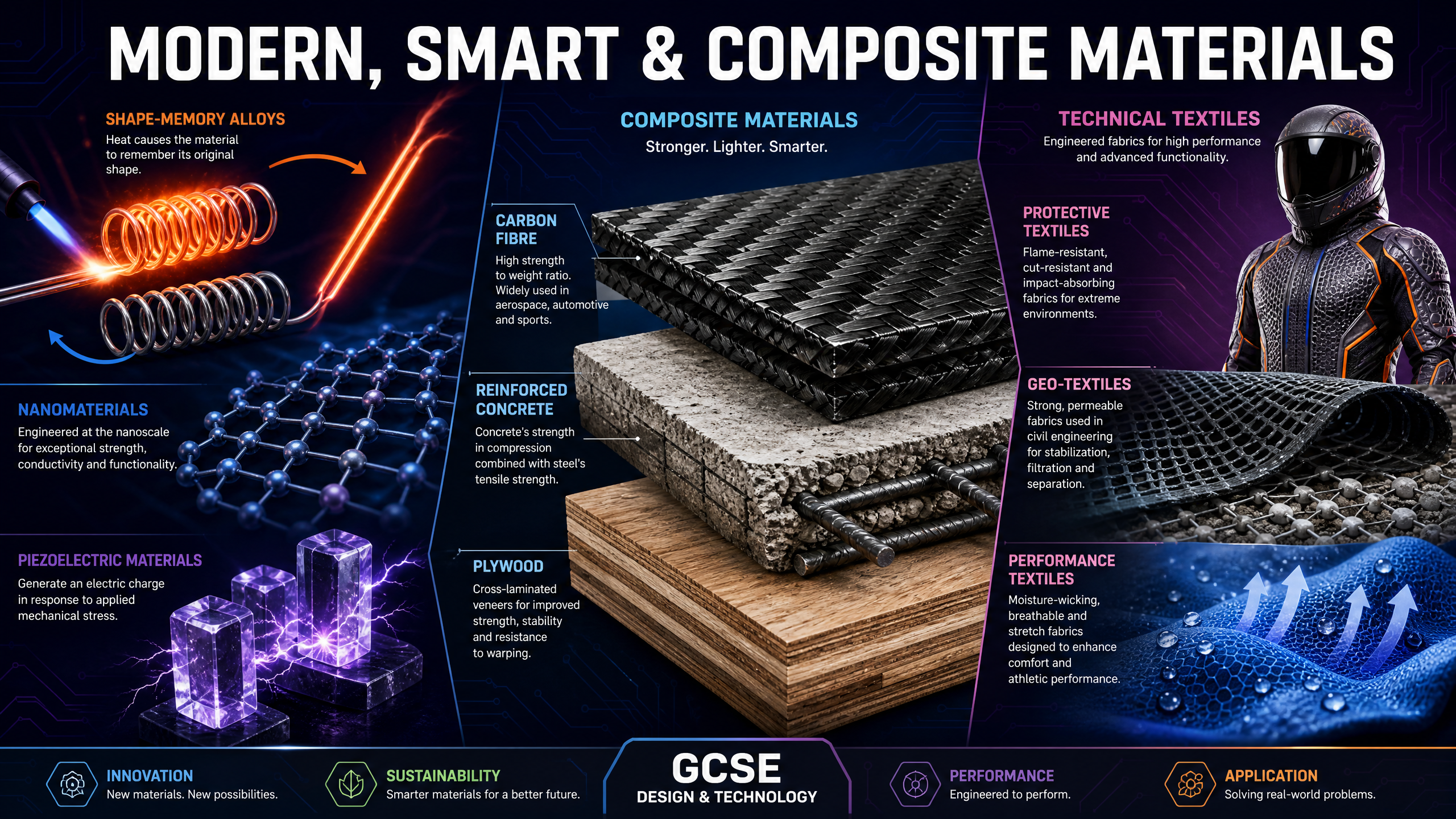 Header image for Developments in modern and smart materials, composite materials and technical textiles