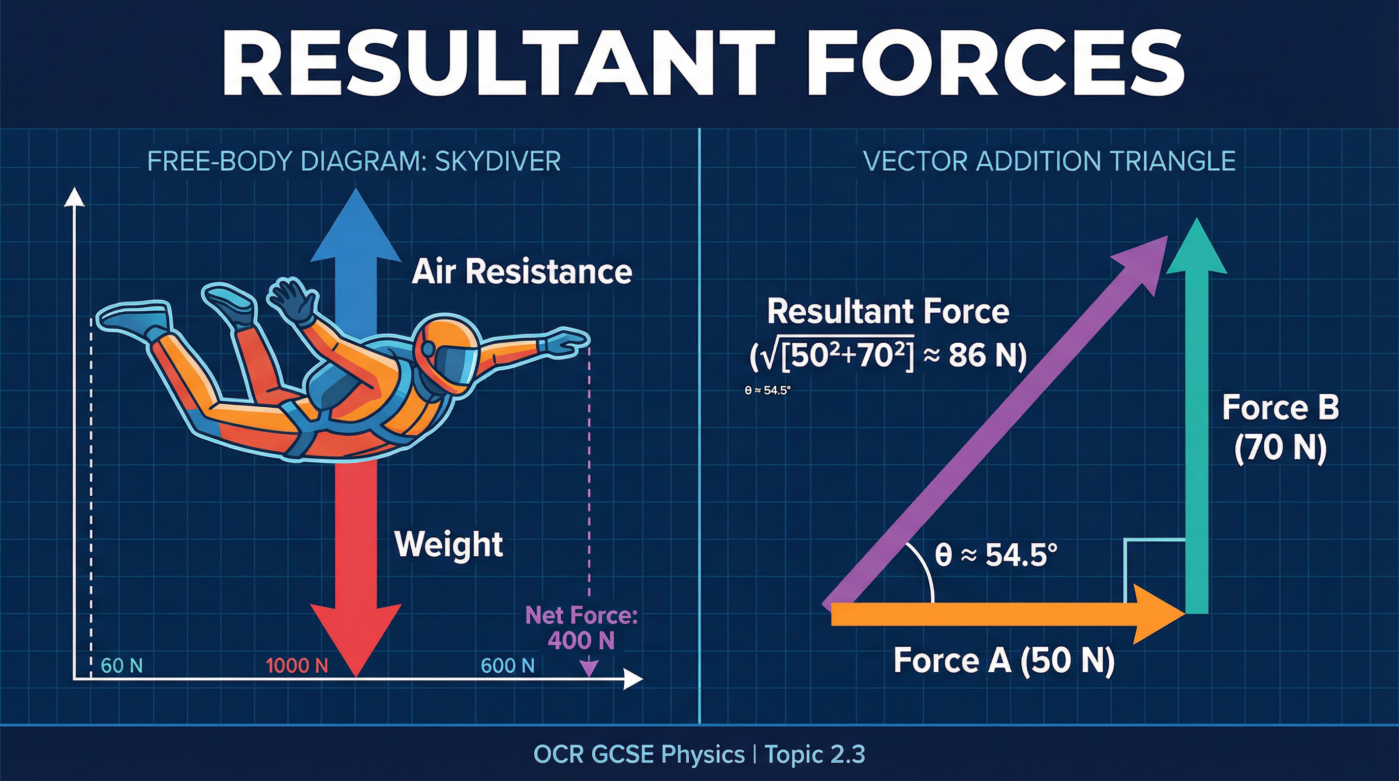 Header image for Resultant Forces (OCR GCSE Physics 2.3)
