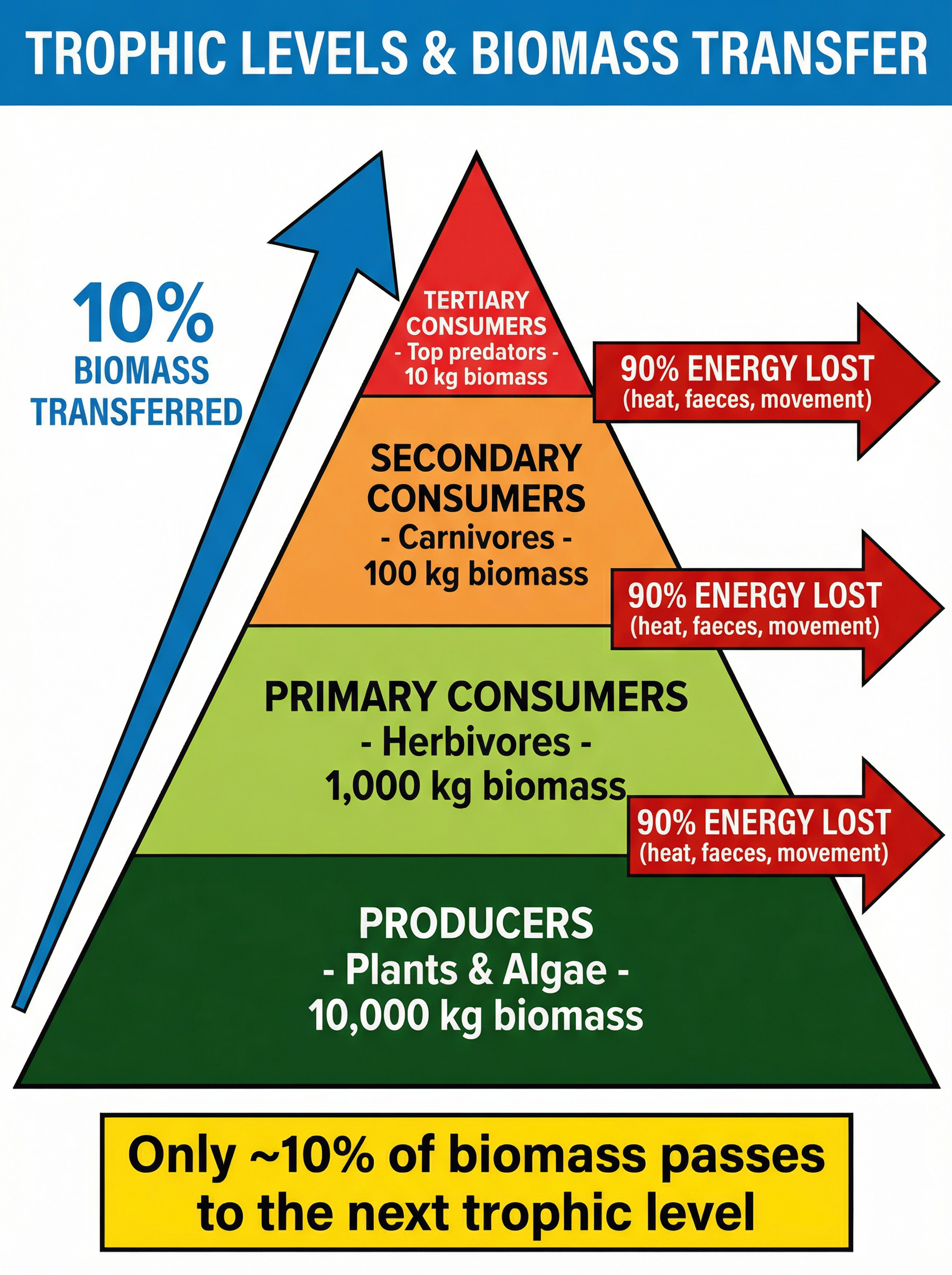 Trophic Levels & Biomass Transfer