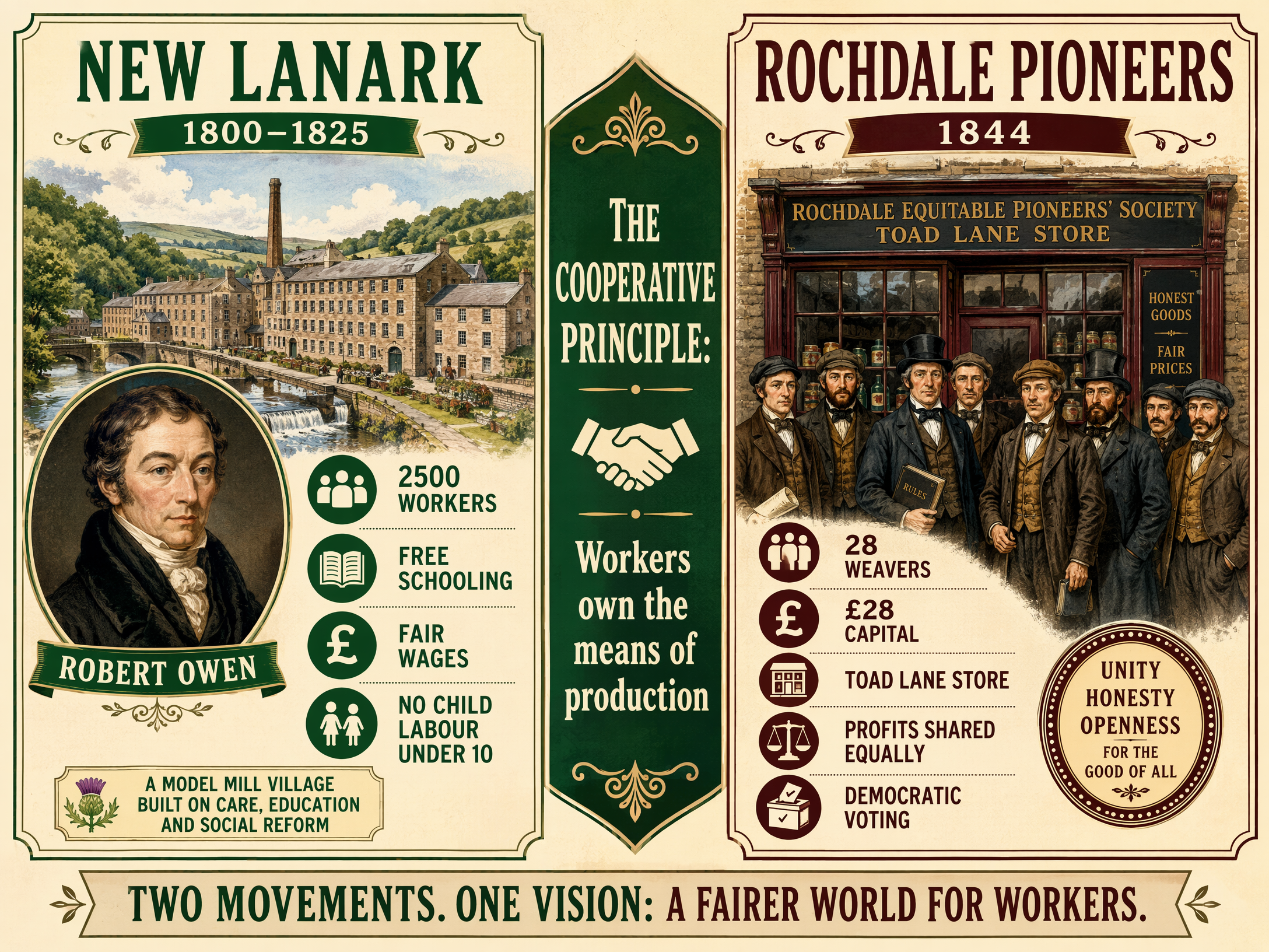 The Cooperative Principle: New Lanark and the Rochdale Pioneers