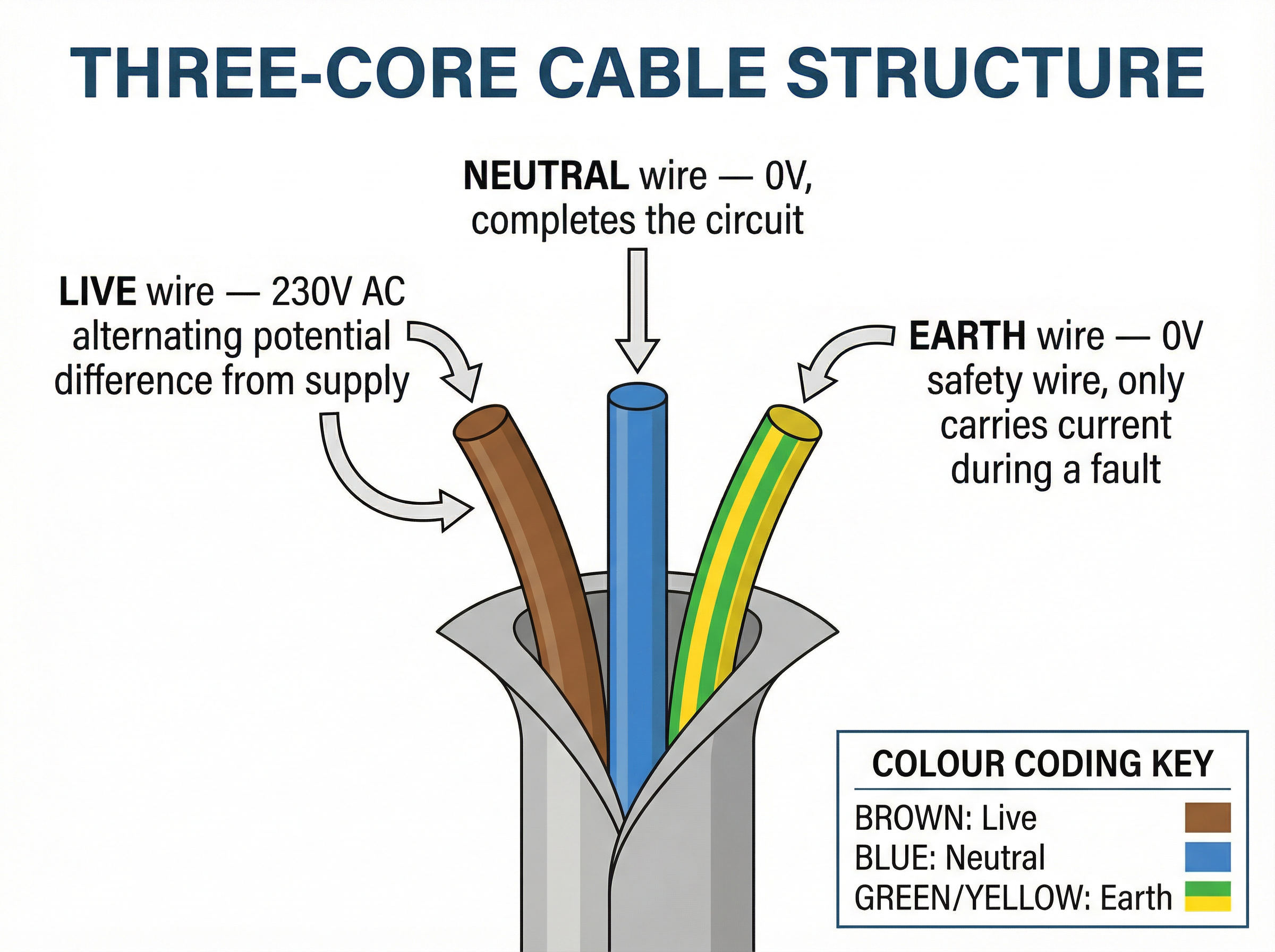 Structure and Function of the Three-Core Cable