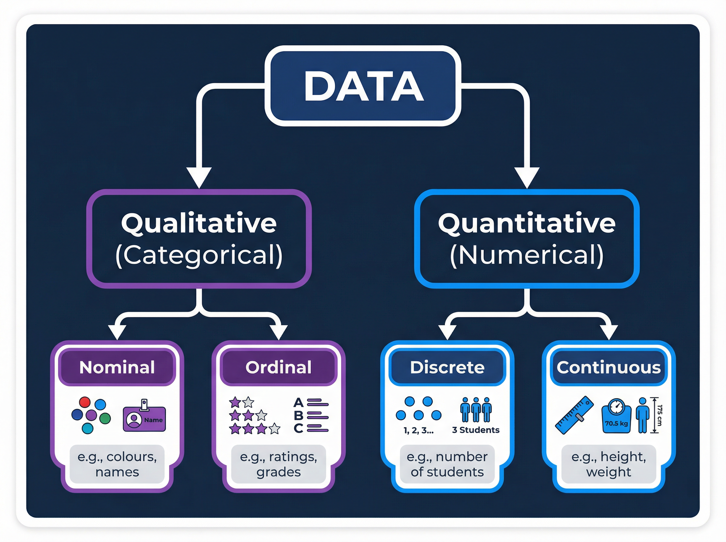 Classification of data types.
