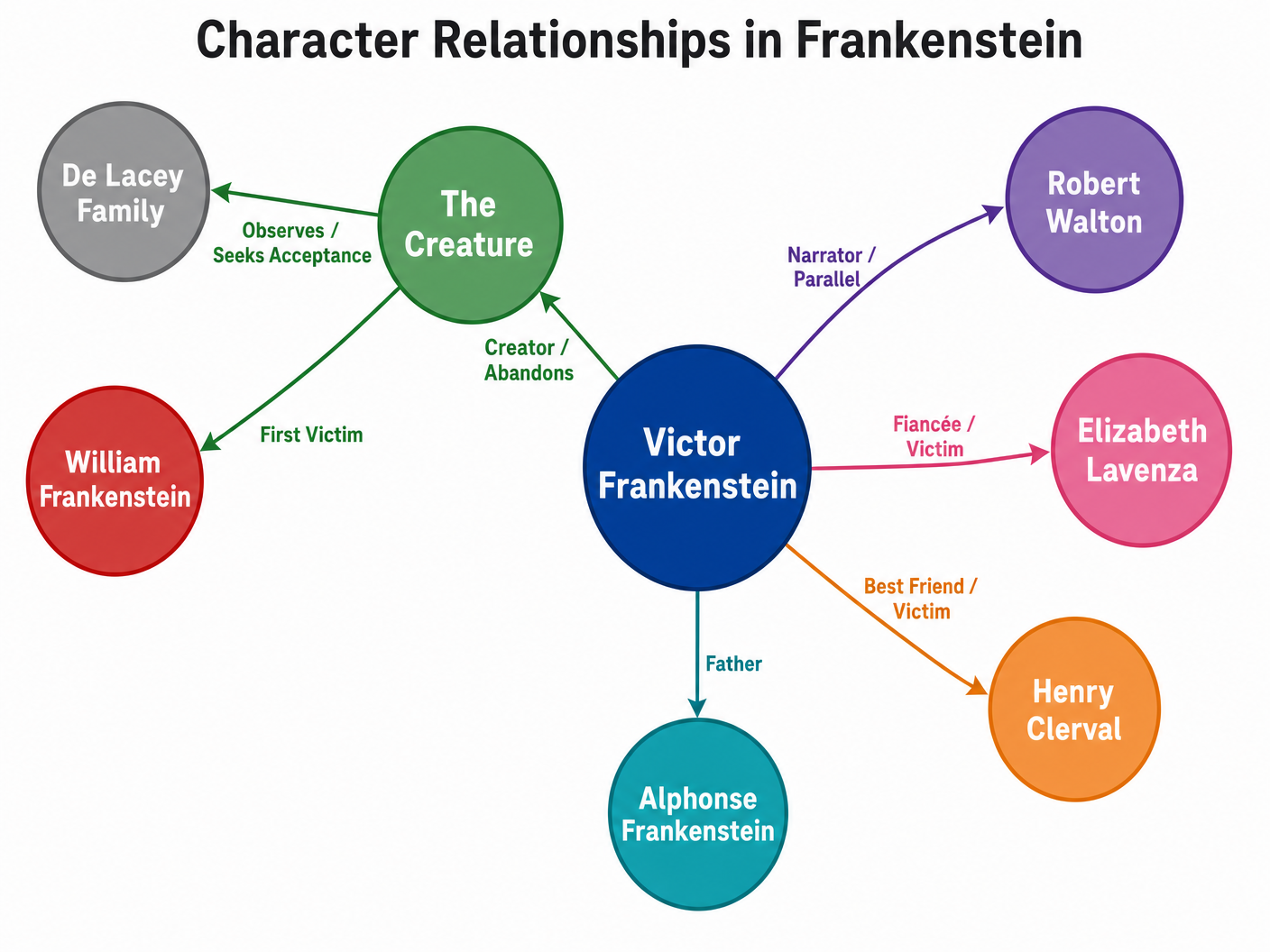 Character Relationships in Frankenstein