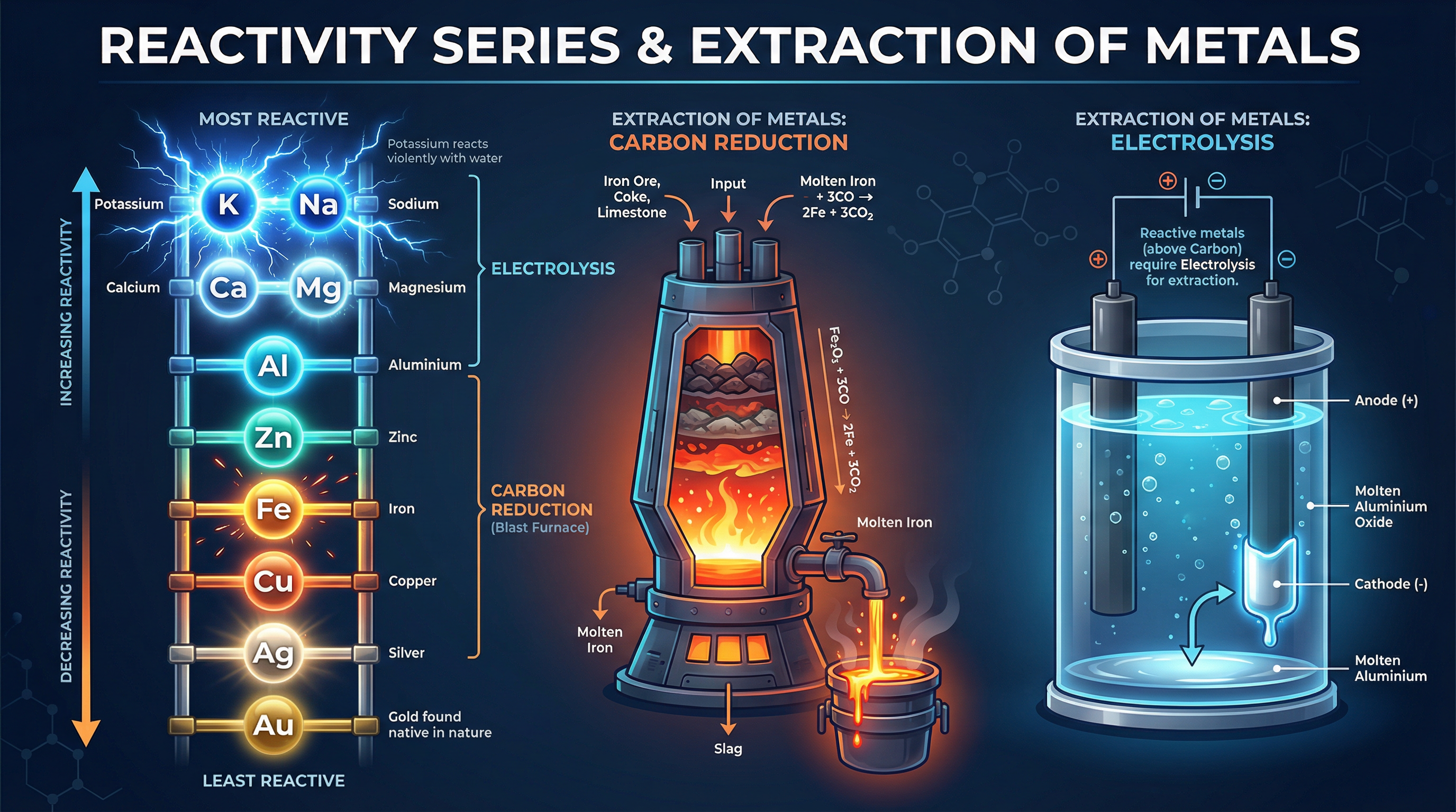 Header image for Reactivity Series and Extraction of Metals
