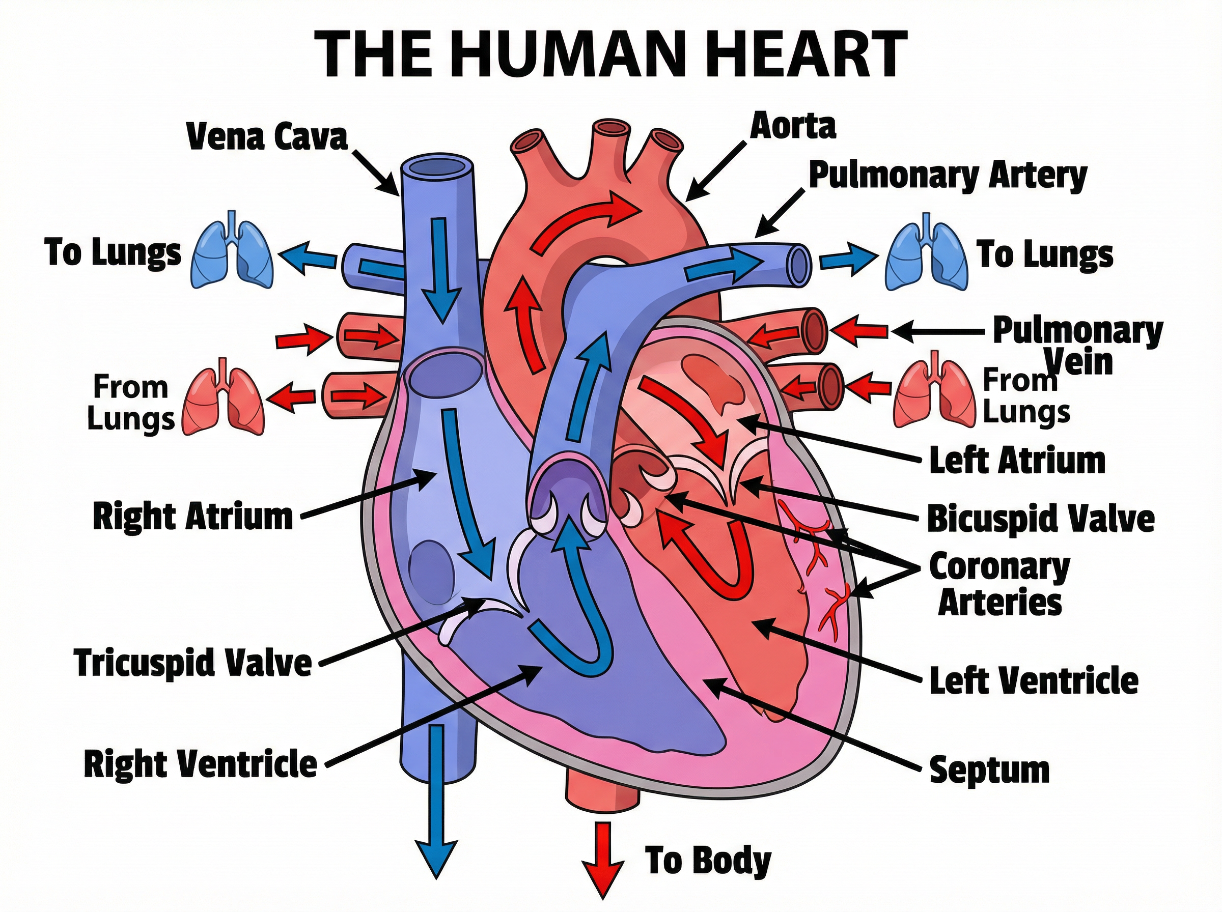 Structure of the human heart