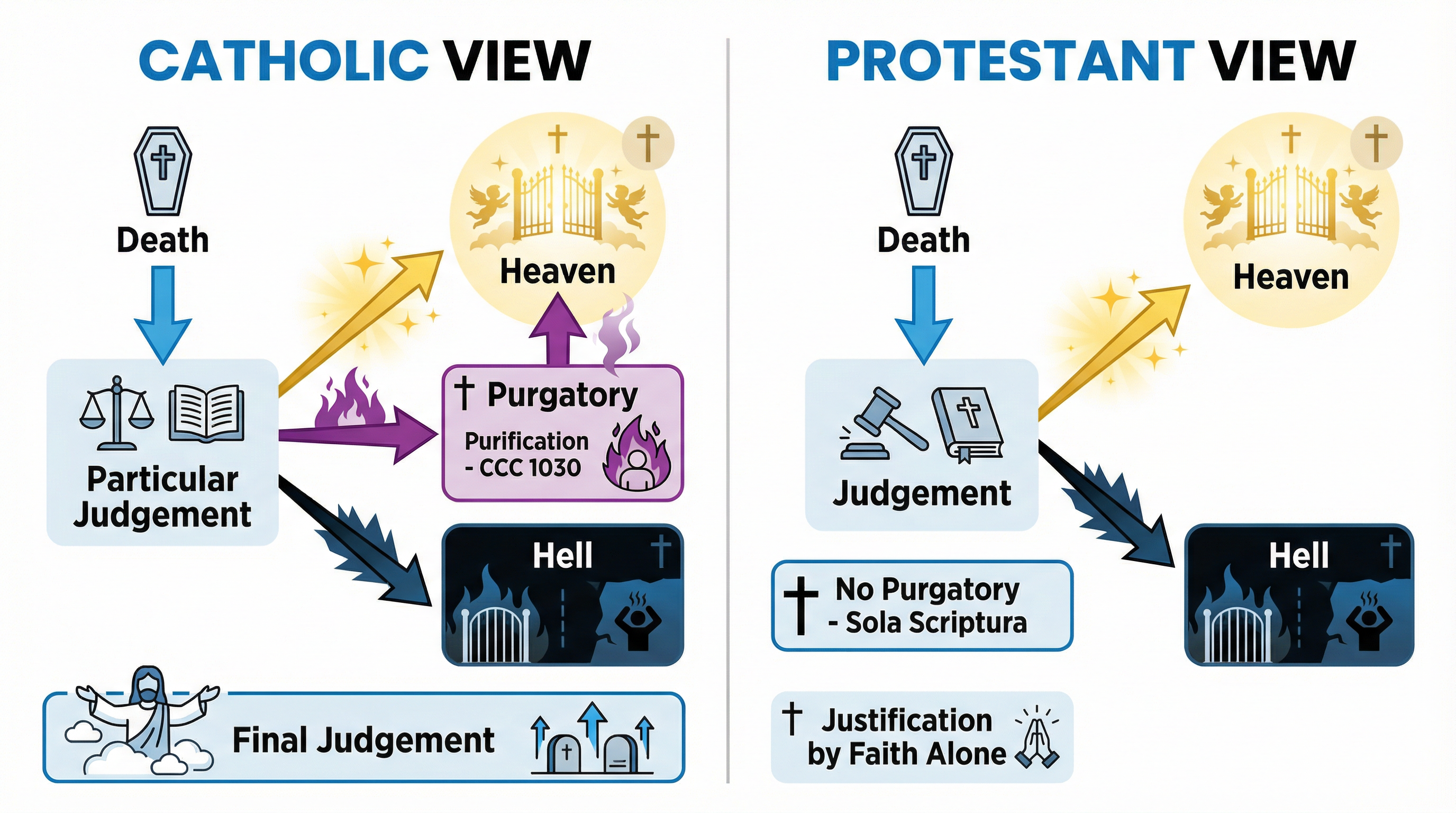 Catholic vs Protestant Views on the Afterlife