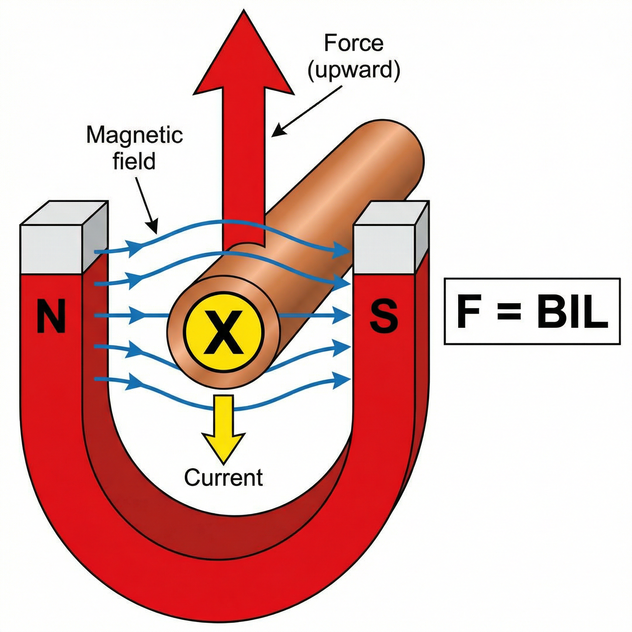 The motor effect: a current-carrying wire in a magnetic field experiences a force.