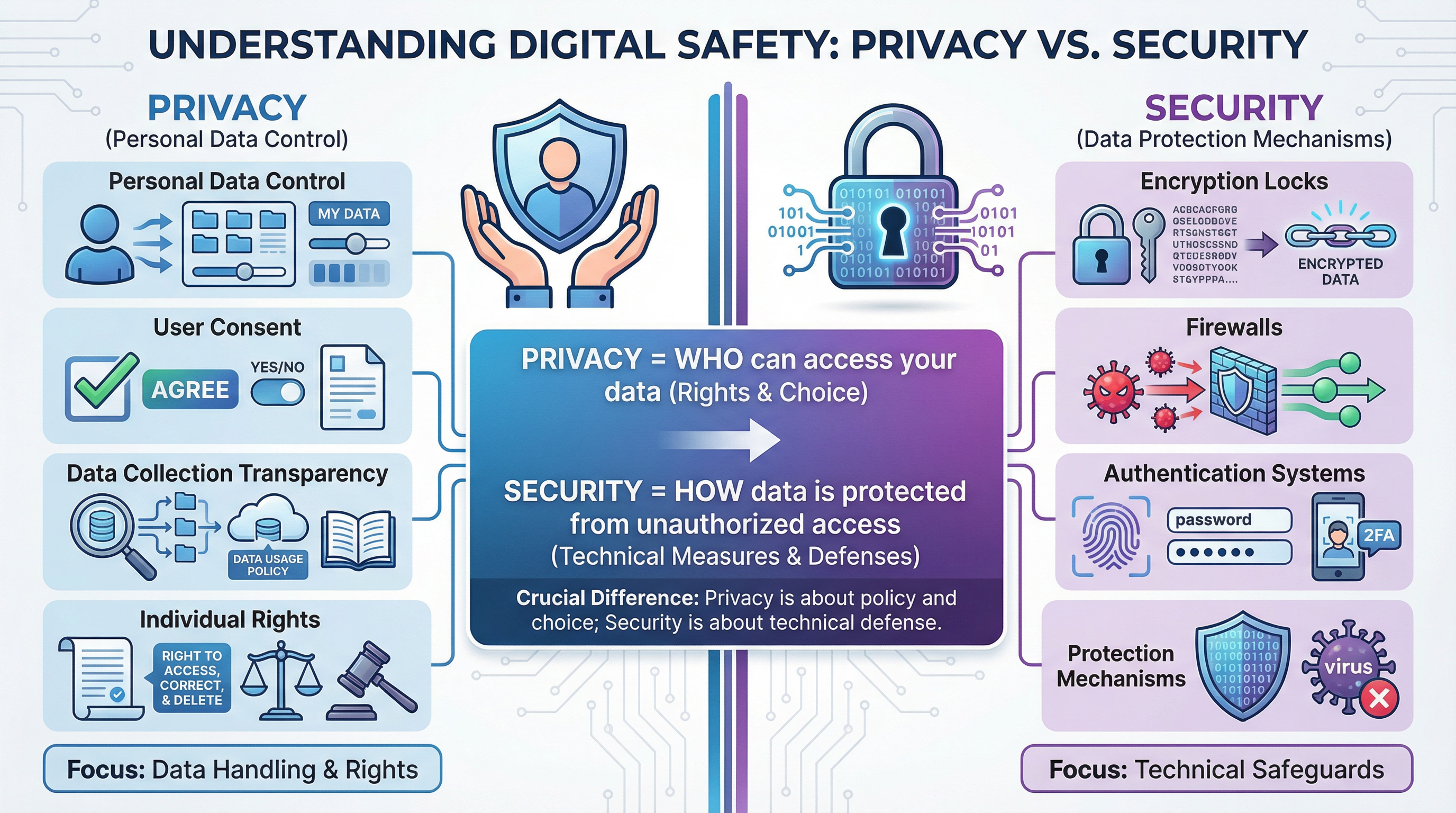 The core difference between Digital Privacy and Security.