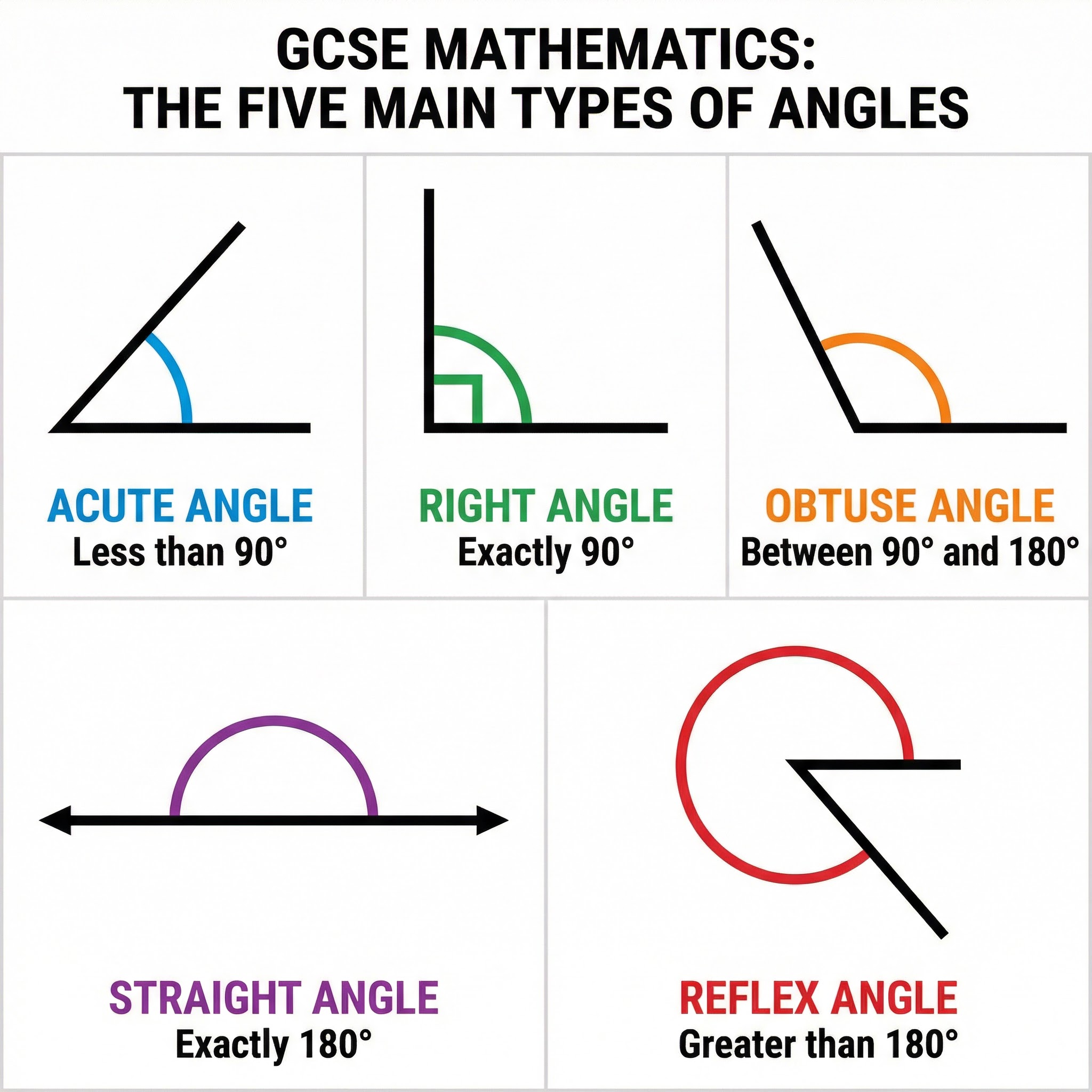 The Five Main Types of Angles