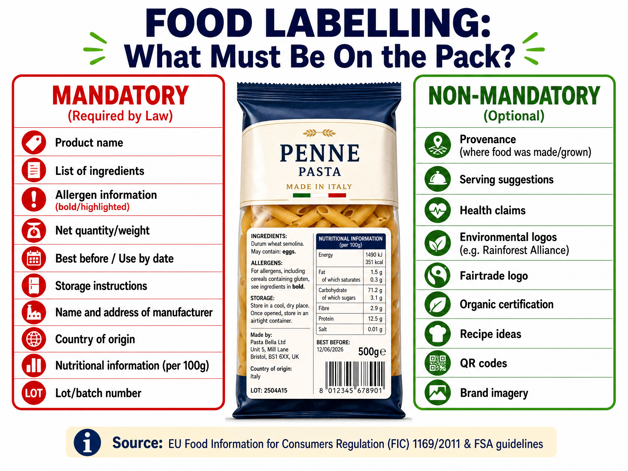 Mandatory vs Non-Mandatory Food Labelling