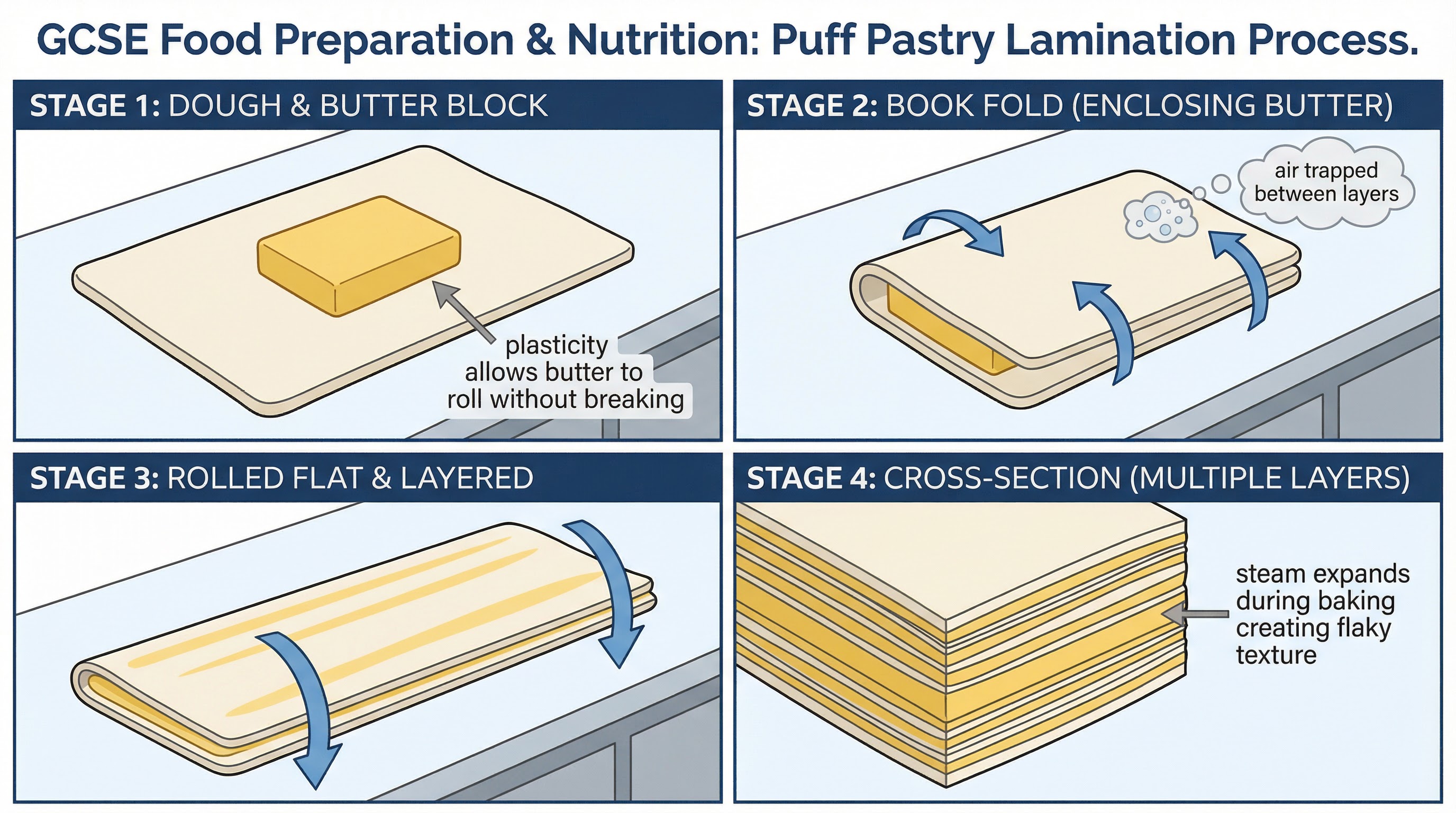 Puff Pastry Lamination Process: Creating Flaky Layers