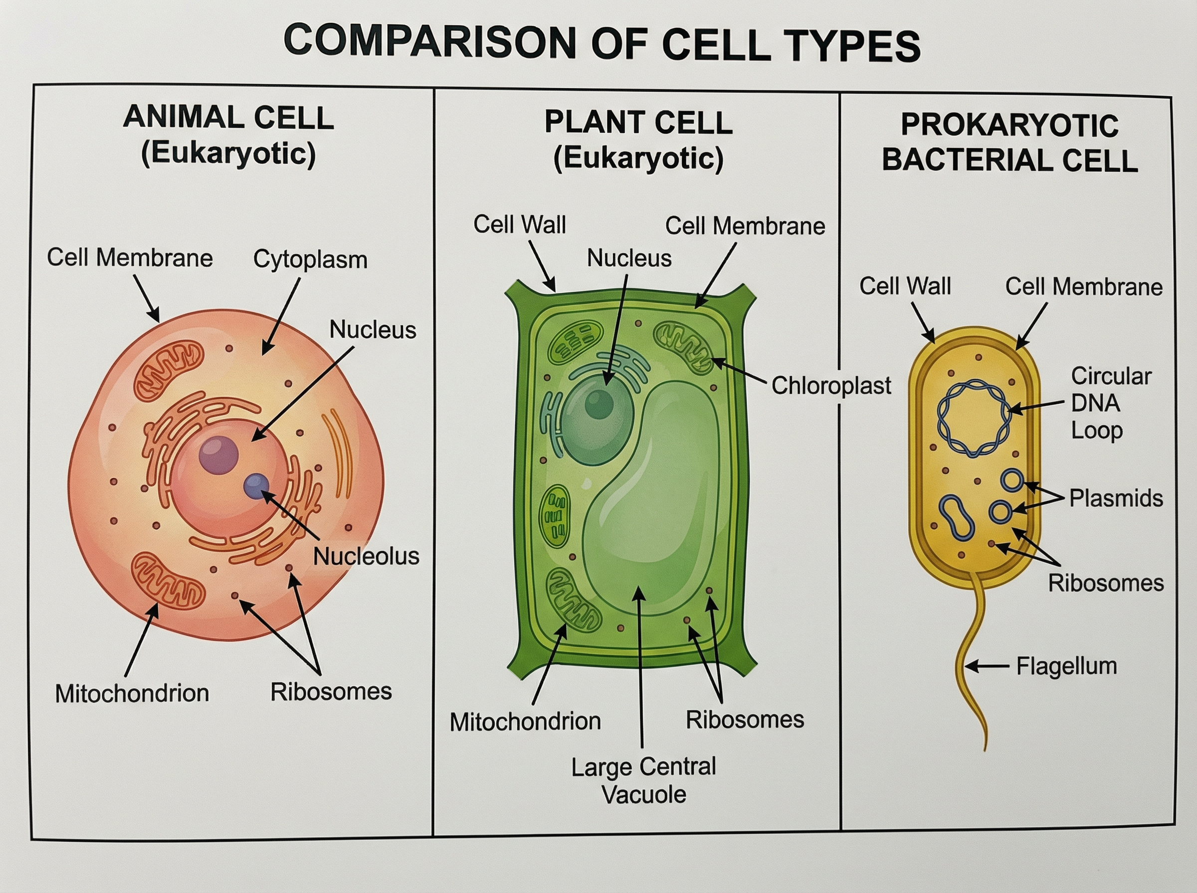 Comparison of Eukaryotic and Prokaryotic Cells