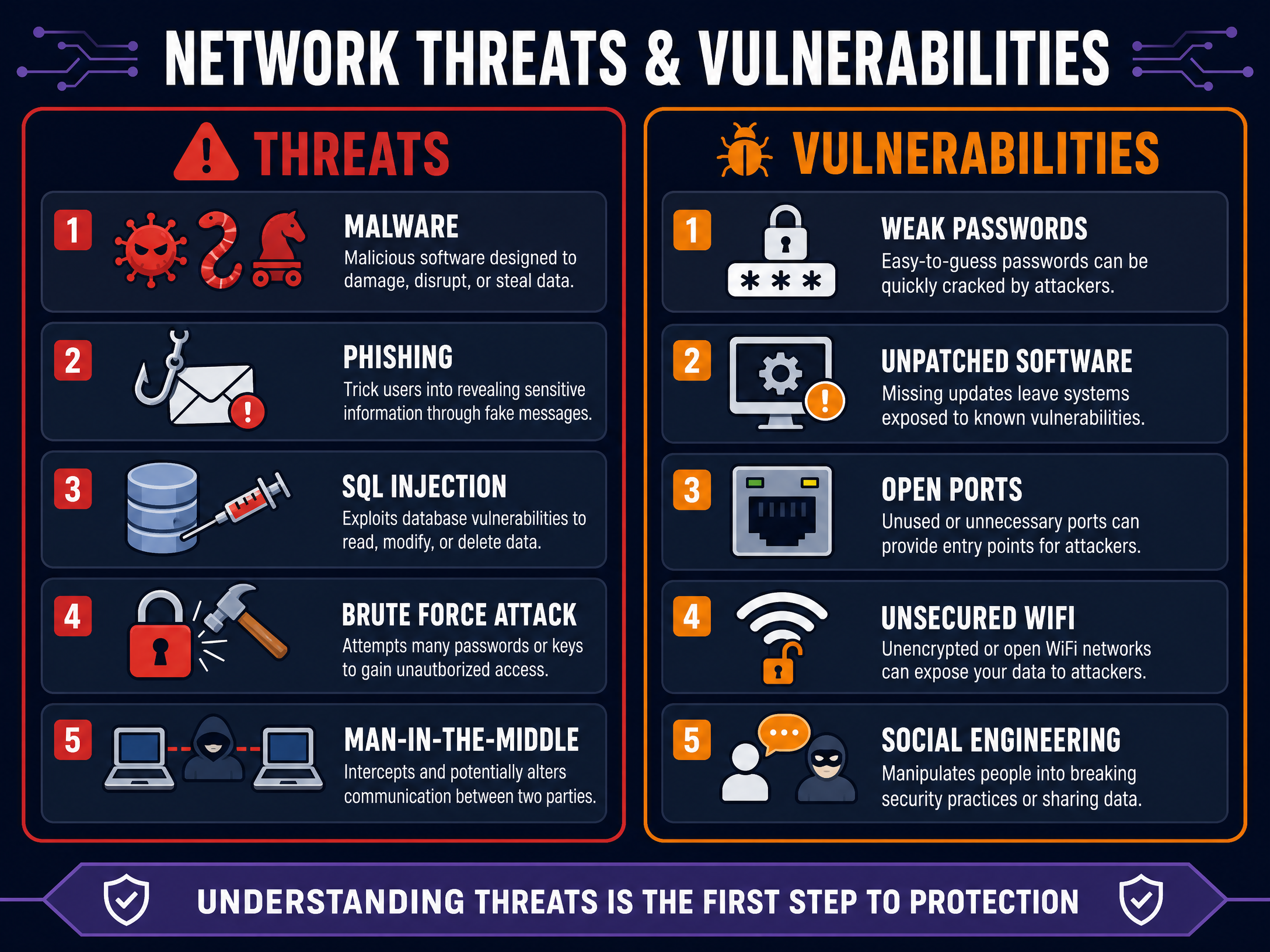Network Threats vs Vulnerabilities