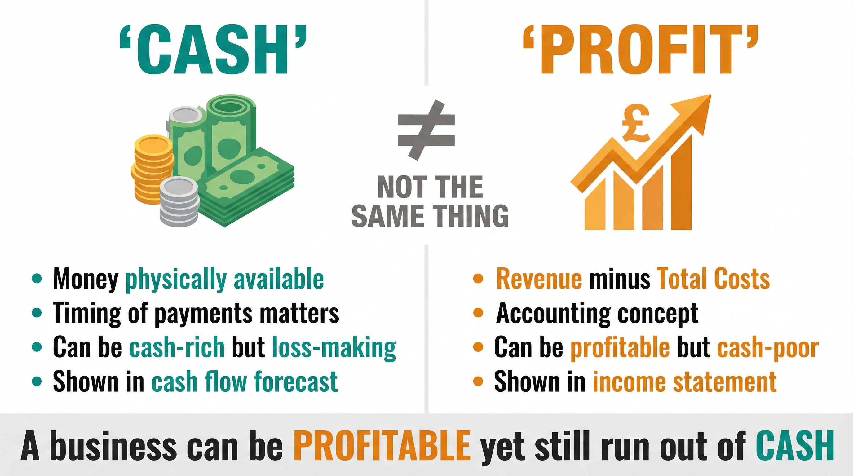 Understanding the difference between Cash and Profit