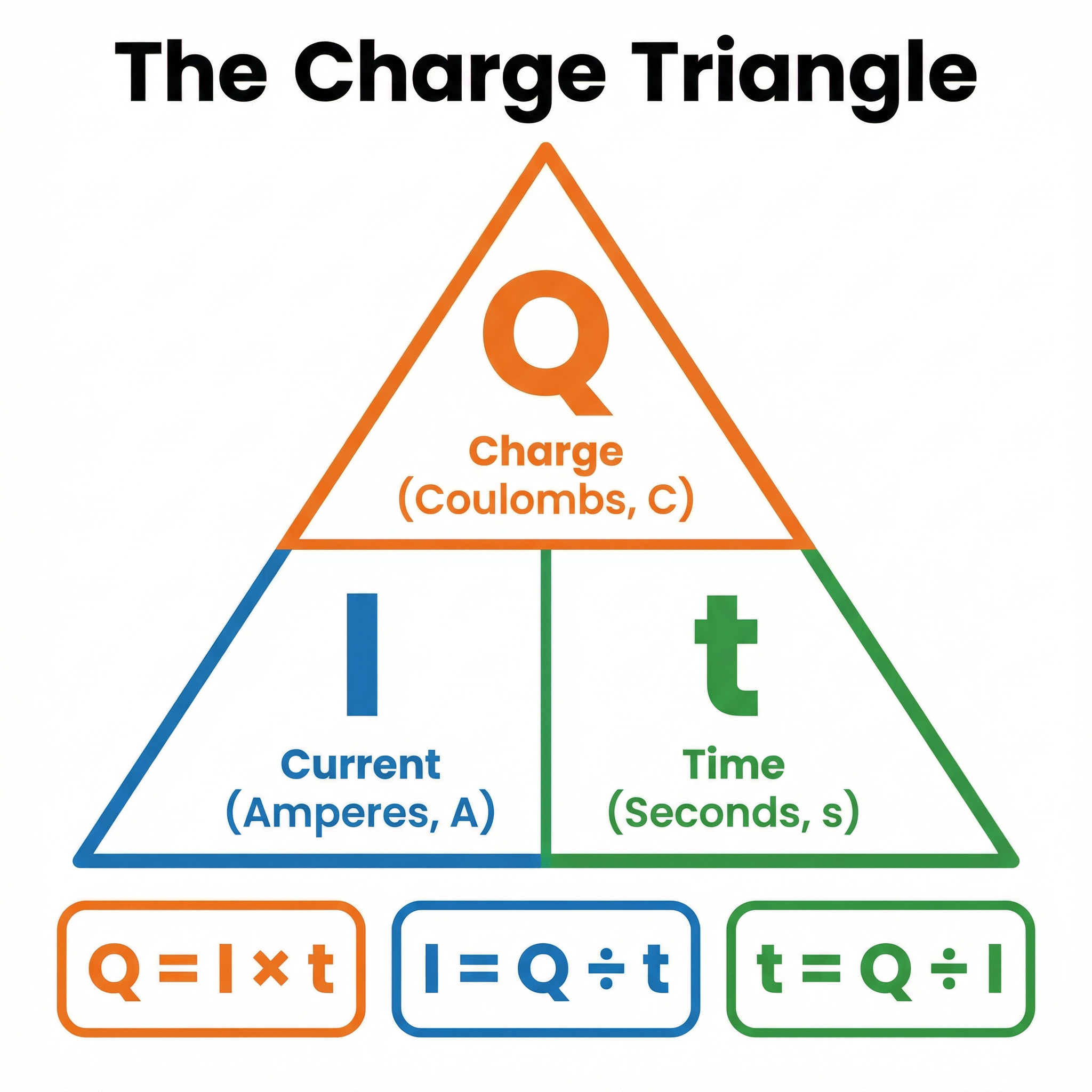 The Charge Triangle for rearranging the equation.