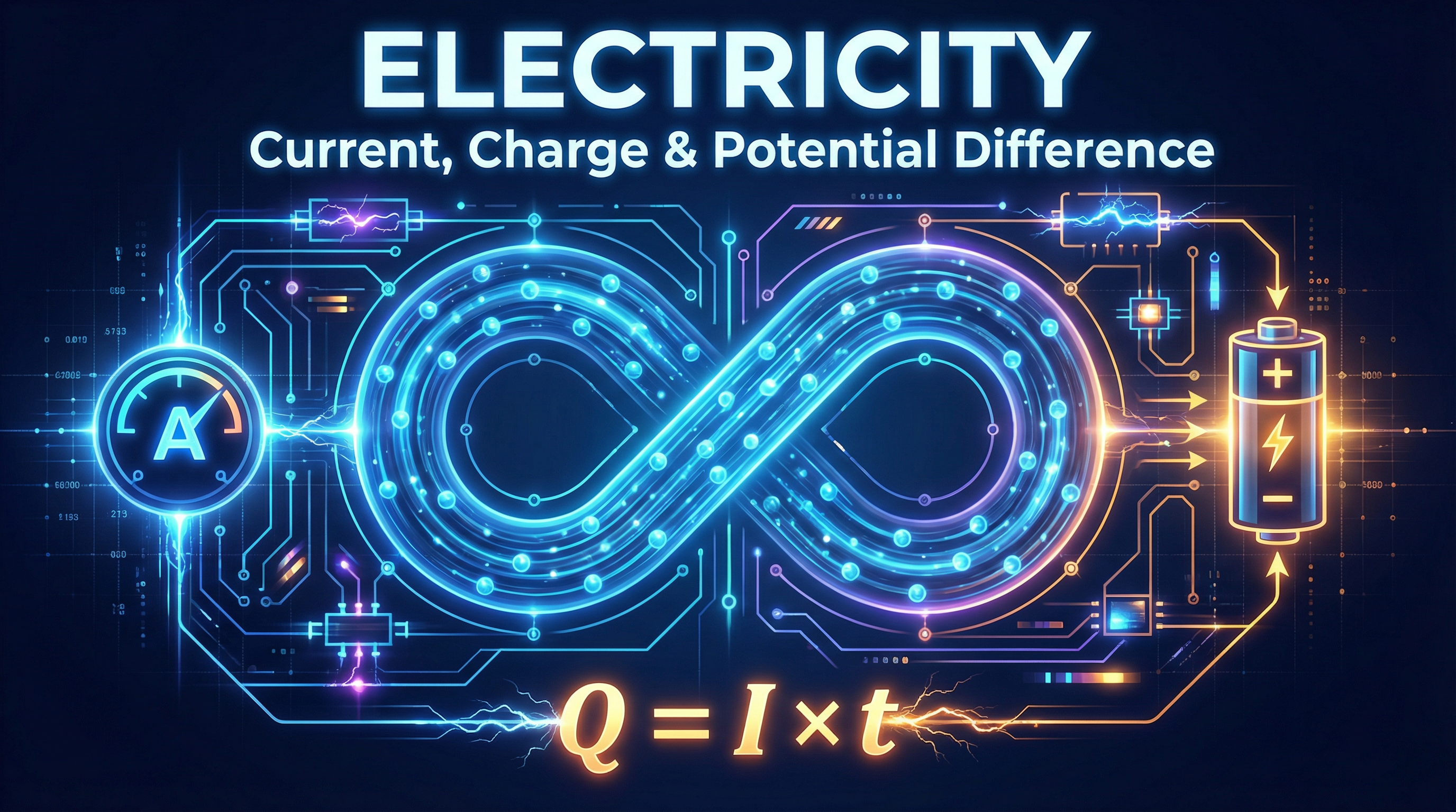 Header image for Electricity: Current, Charge & Potential Difference