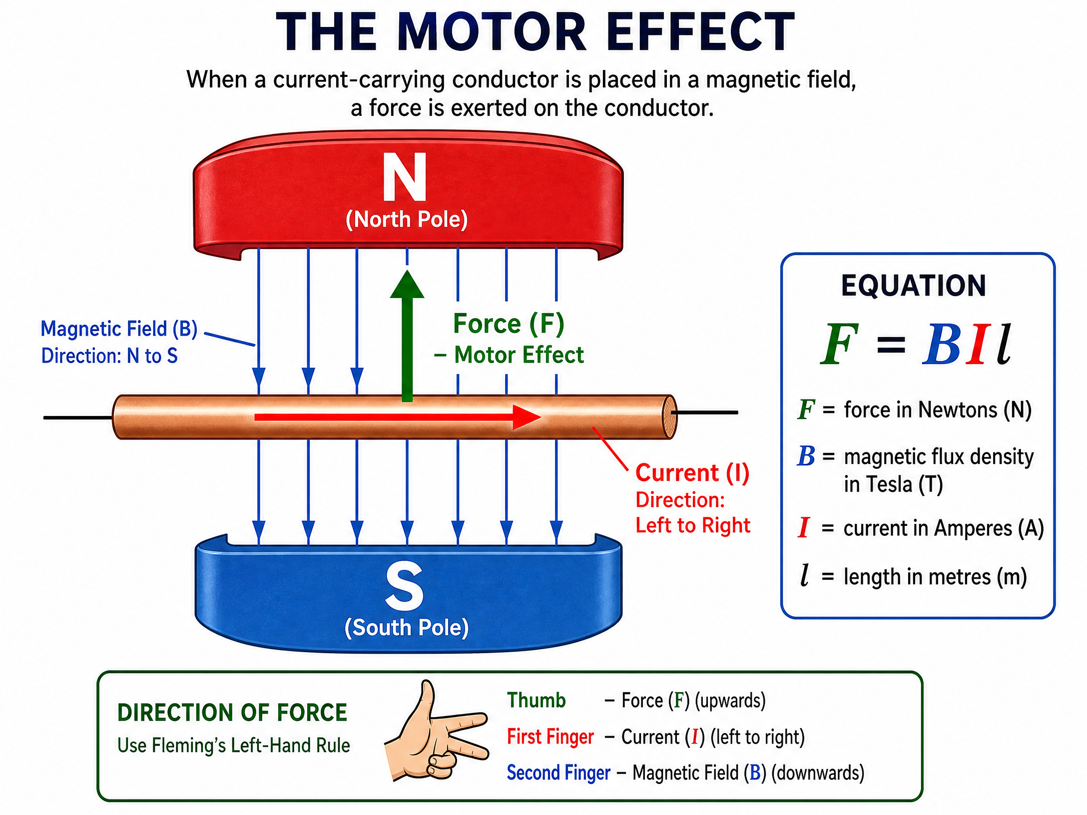 The Motor Effect and the F=BIl equation
