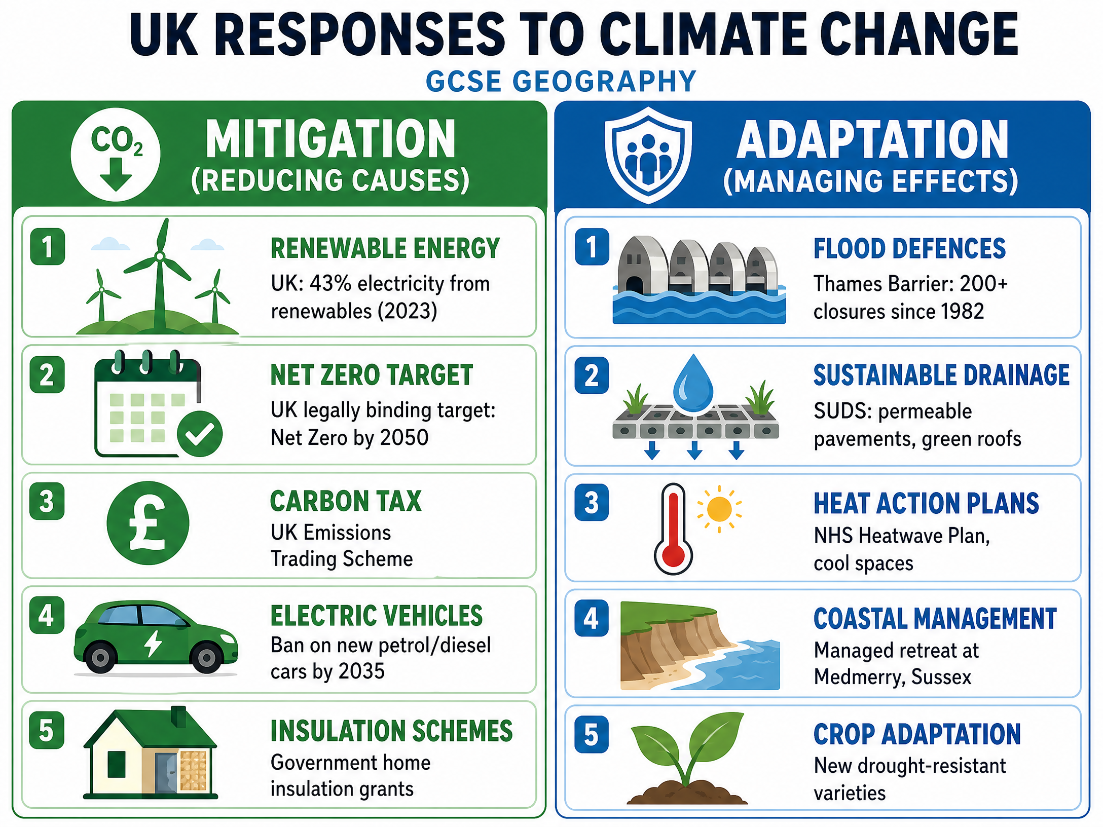 UK Responses: Mitigation vs Adaptation