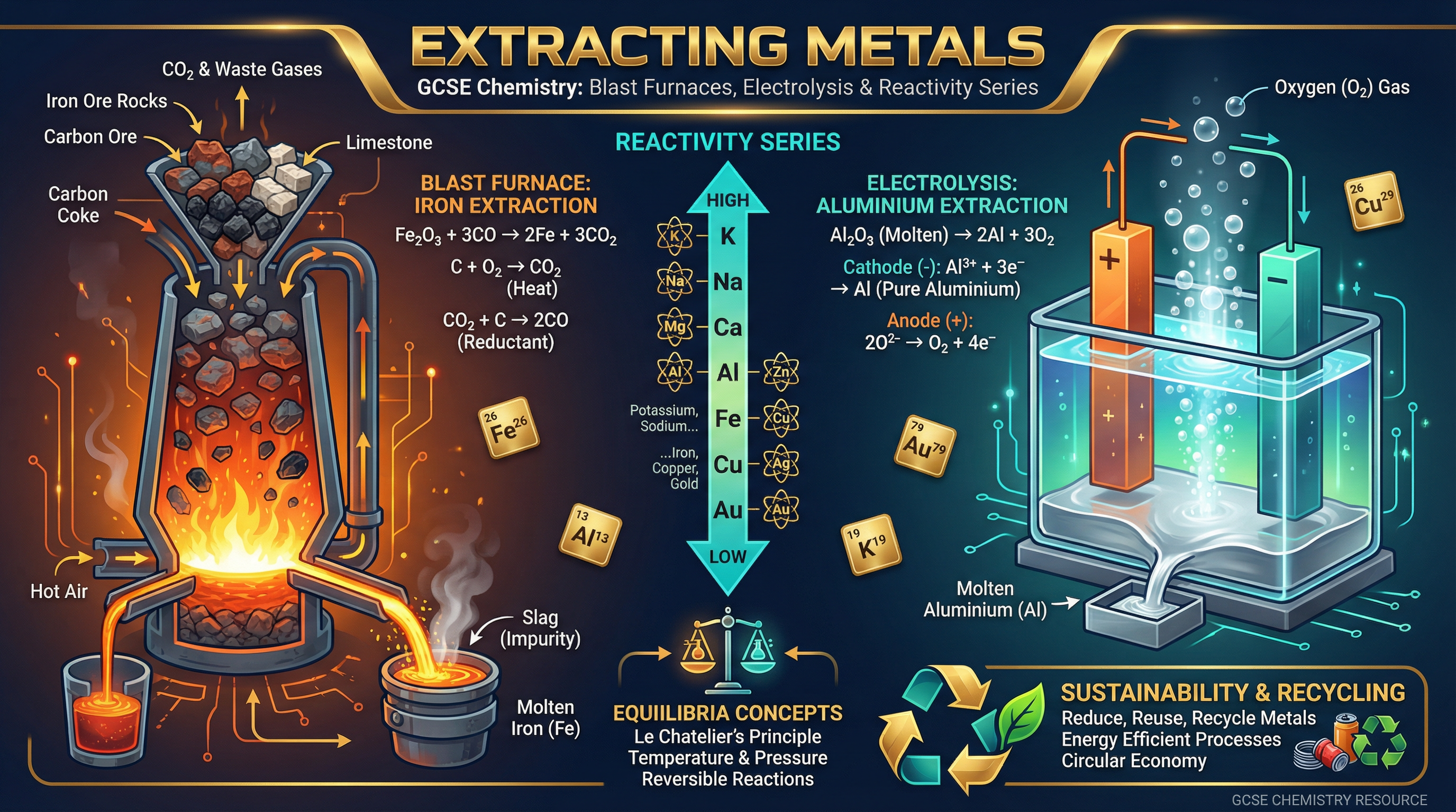 Extracting Metals: Blast Furnaces, Electrolysis & Reactivity Series