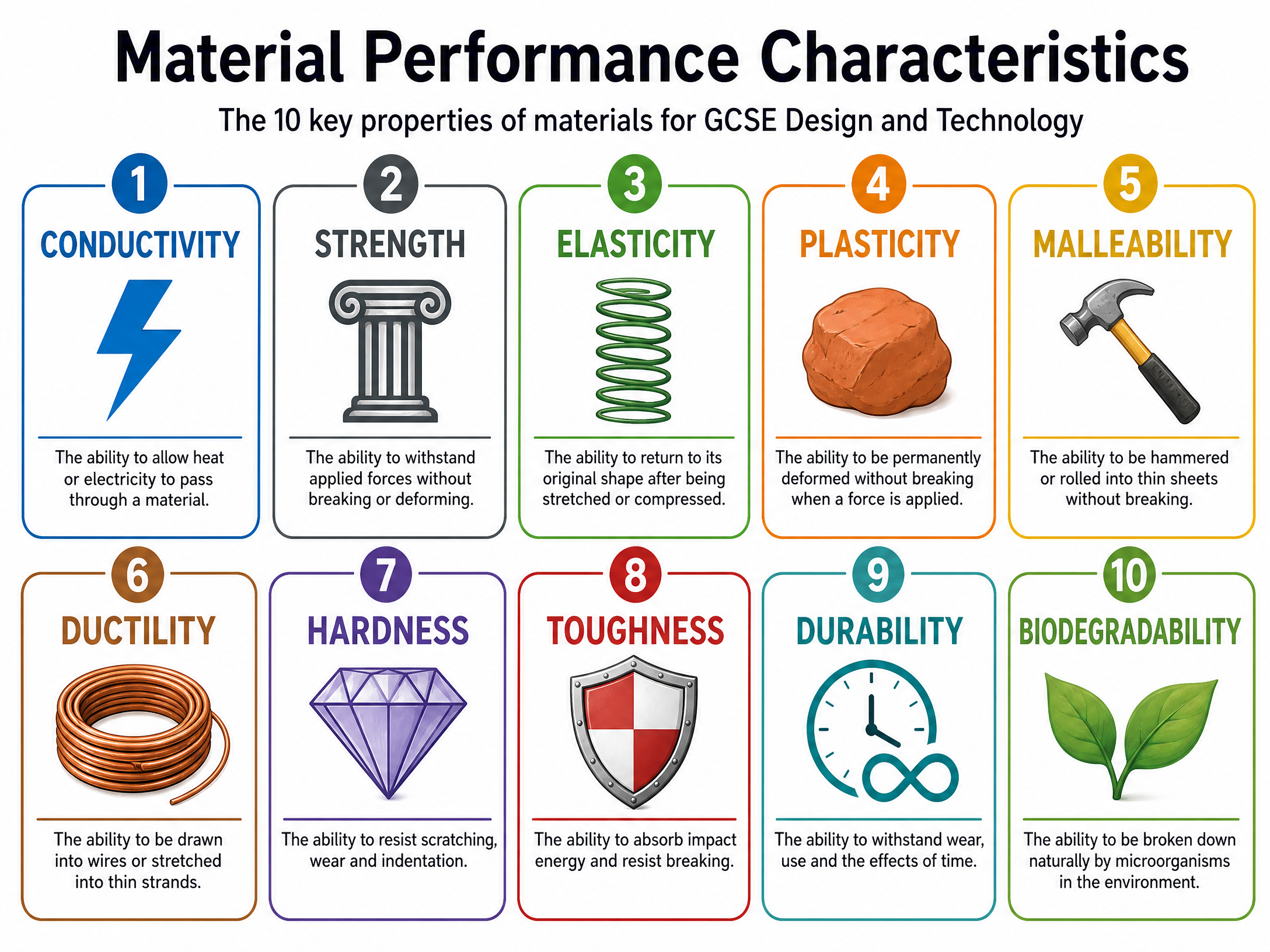 The 10 key material performance characteristics