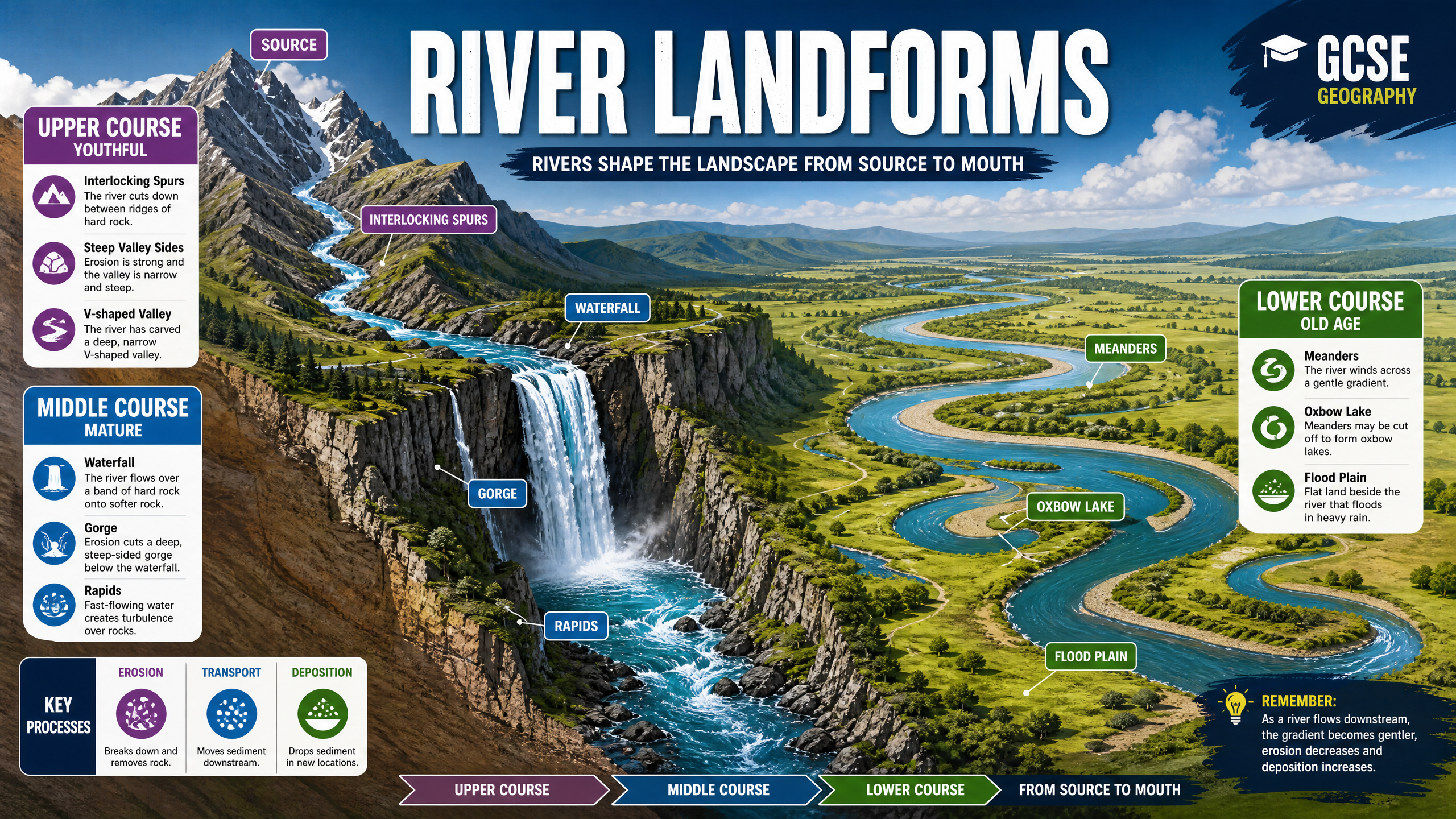 River Landforms: Source to Mouth