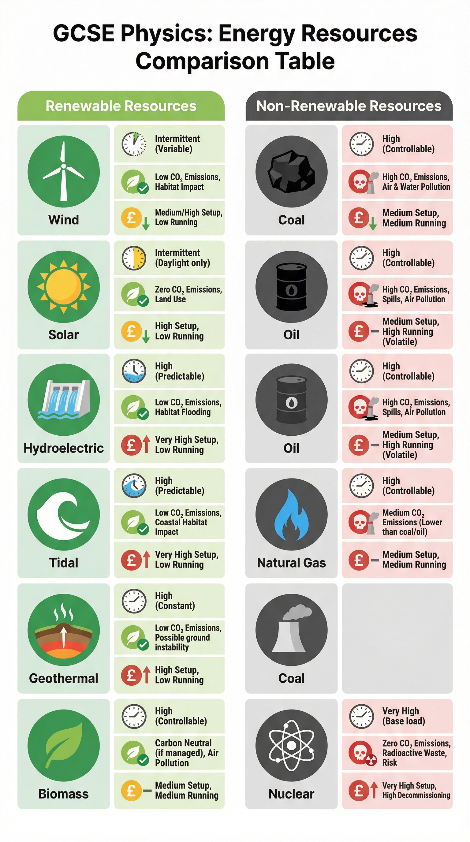 Comparison of Renewable and Non-Renewable Energy Resources