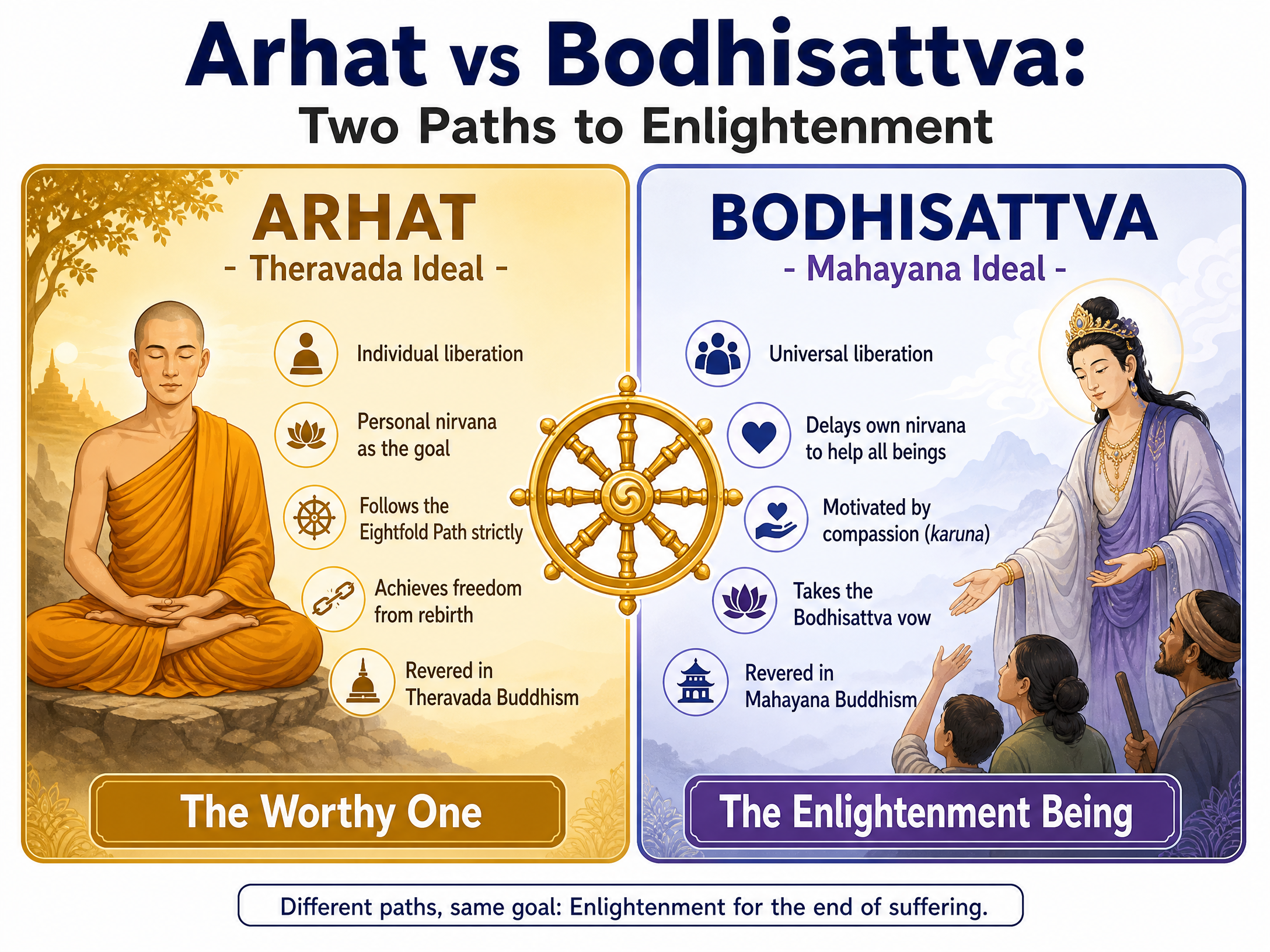 Arhat vs Bodhisattva Ideals