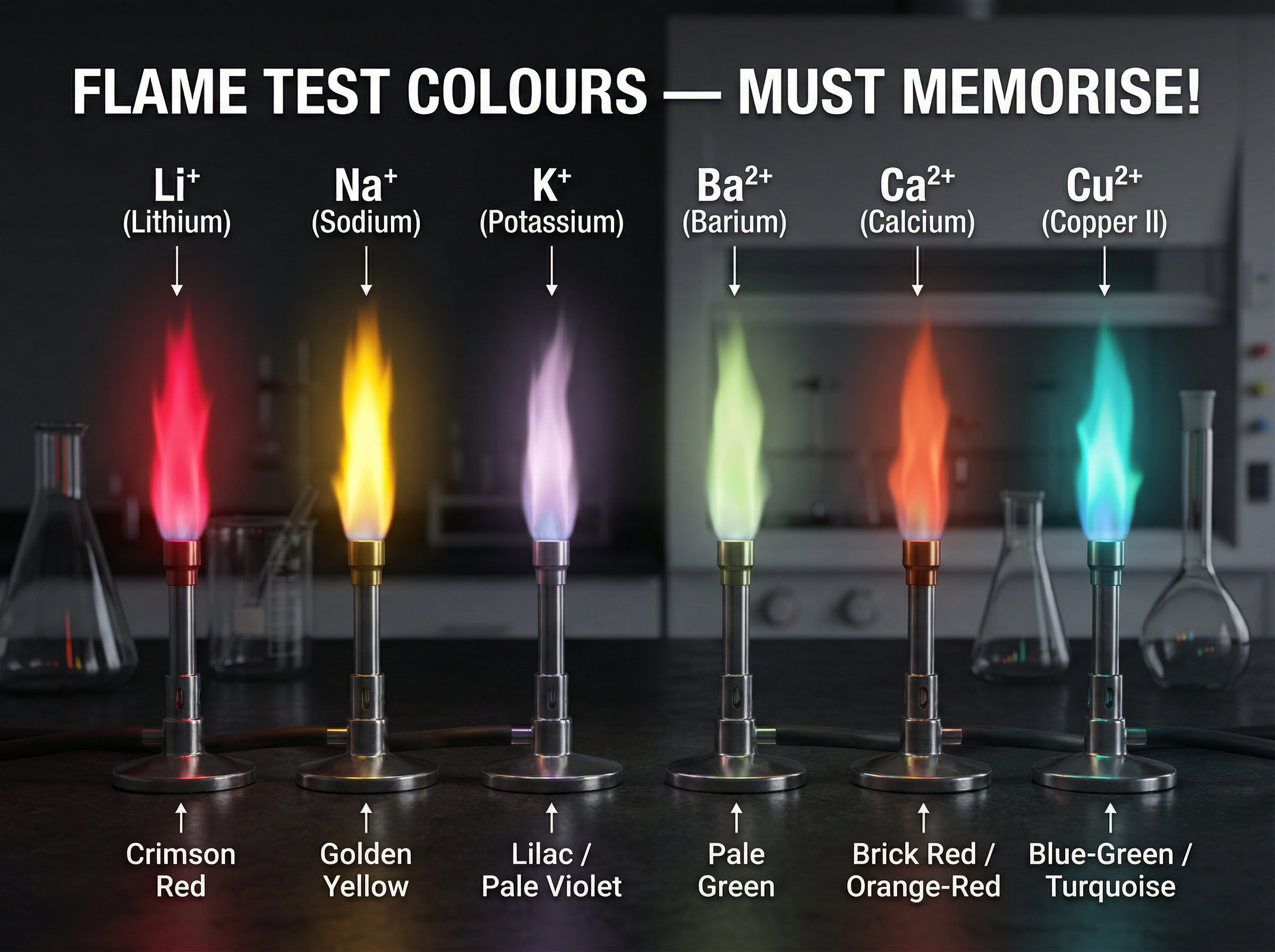Flame Test Colours for Metal Ions