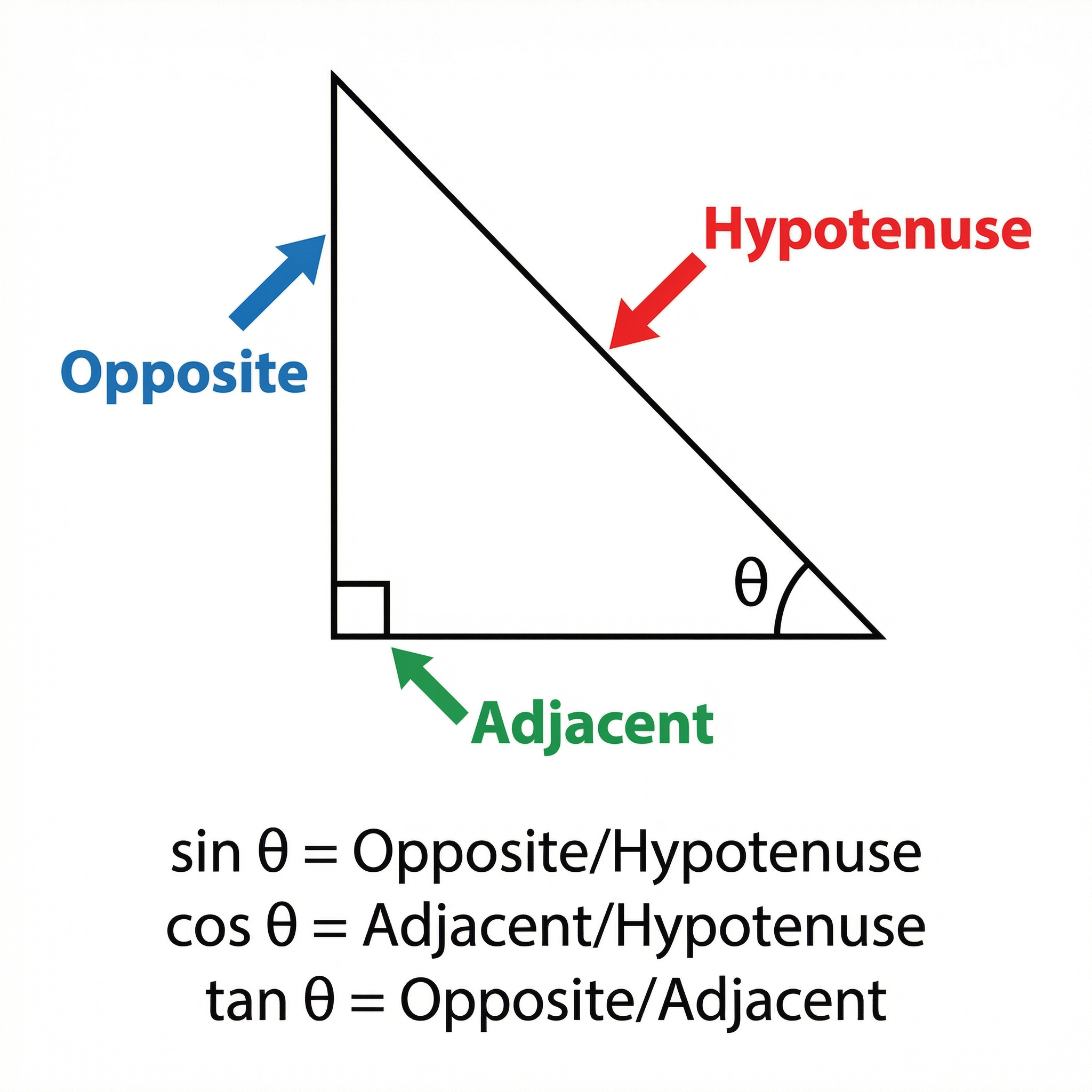 Correctly identifying and labelling the sides of a right-angled triangle is the first step to success.