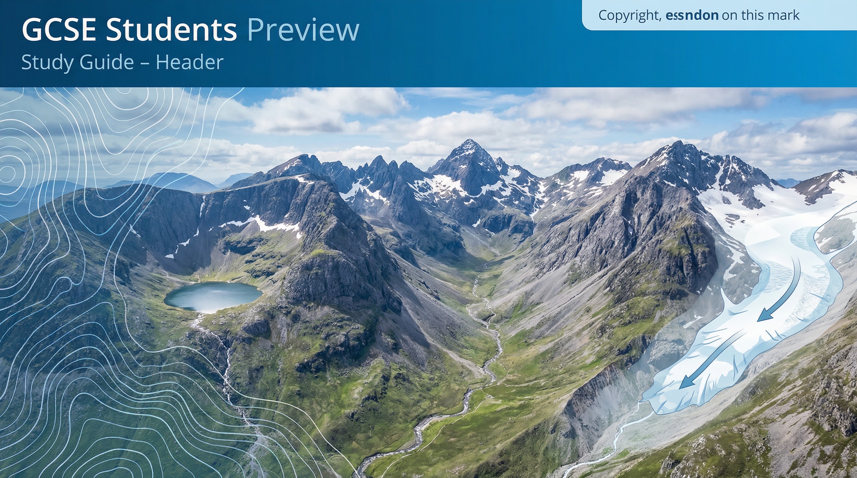 An illustrative overview of a UK glaciated landscape.