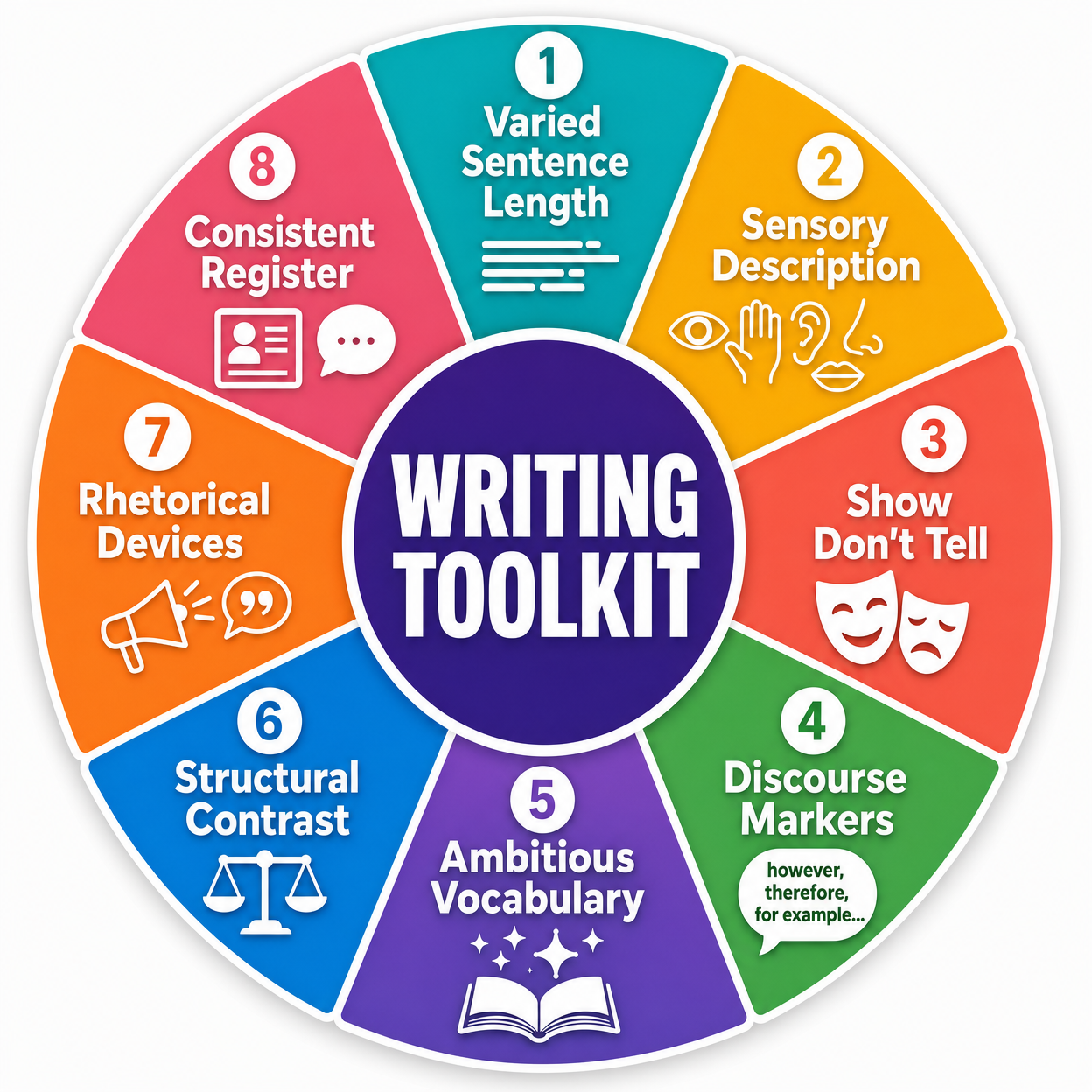 The Writing Toolkit Wheel
