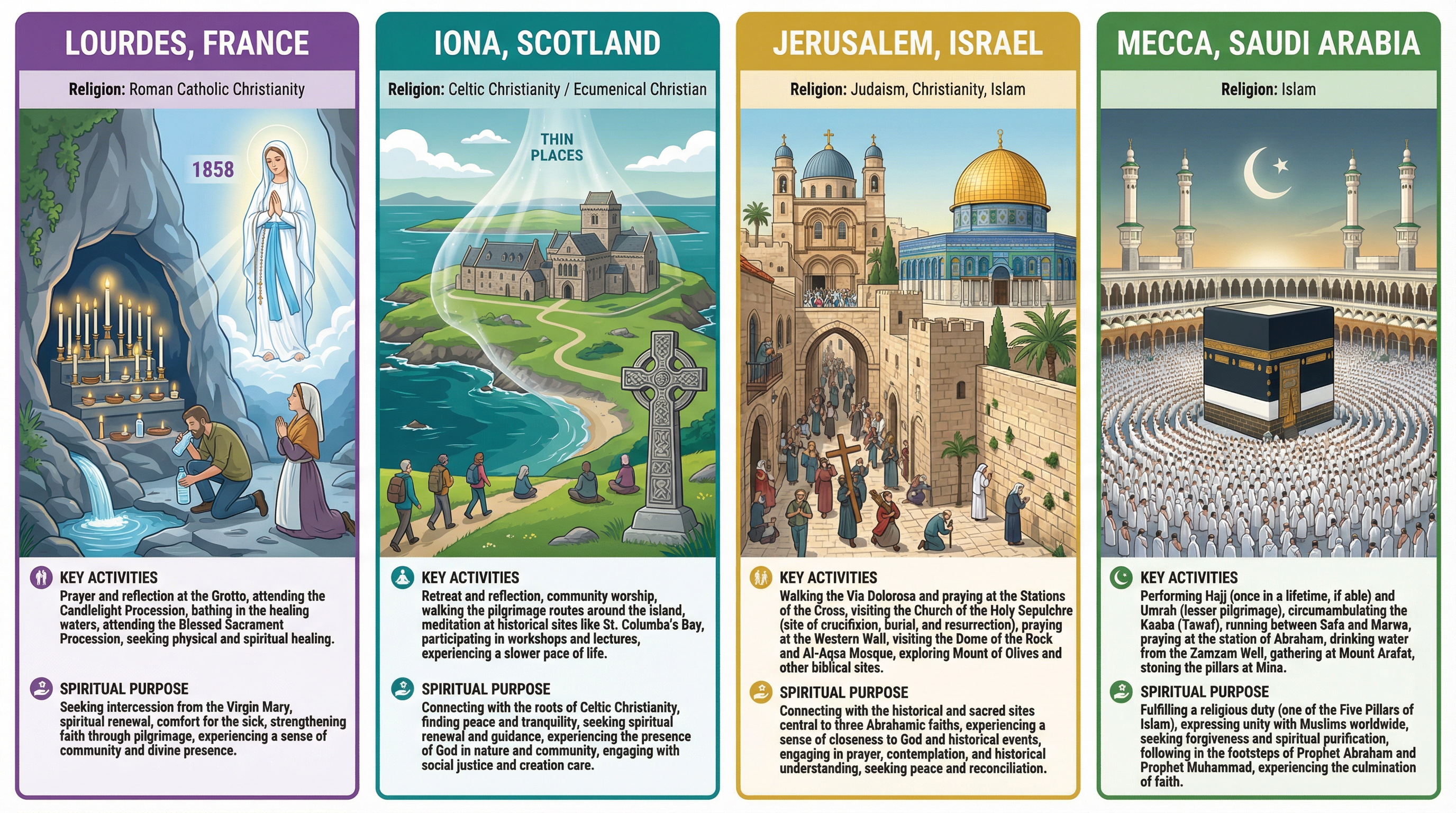 Comparison of Major Pilgrimage Sites