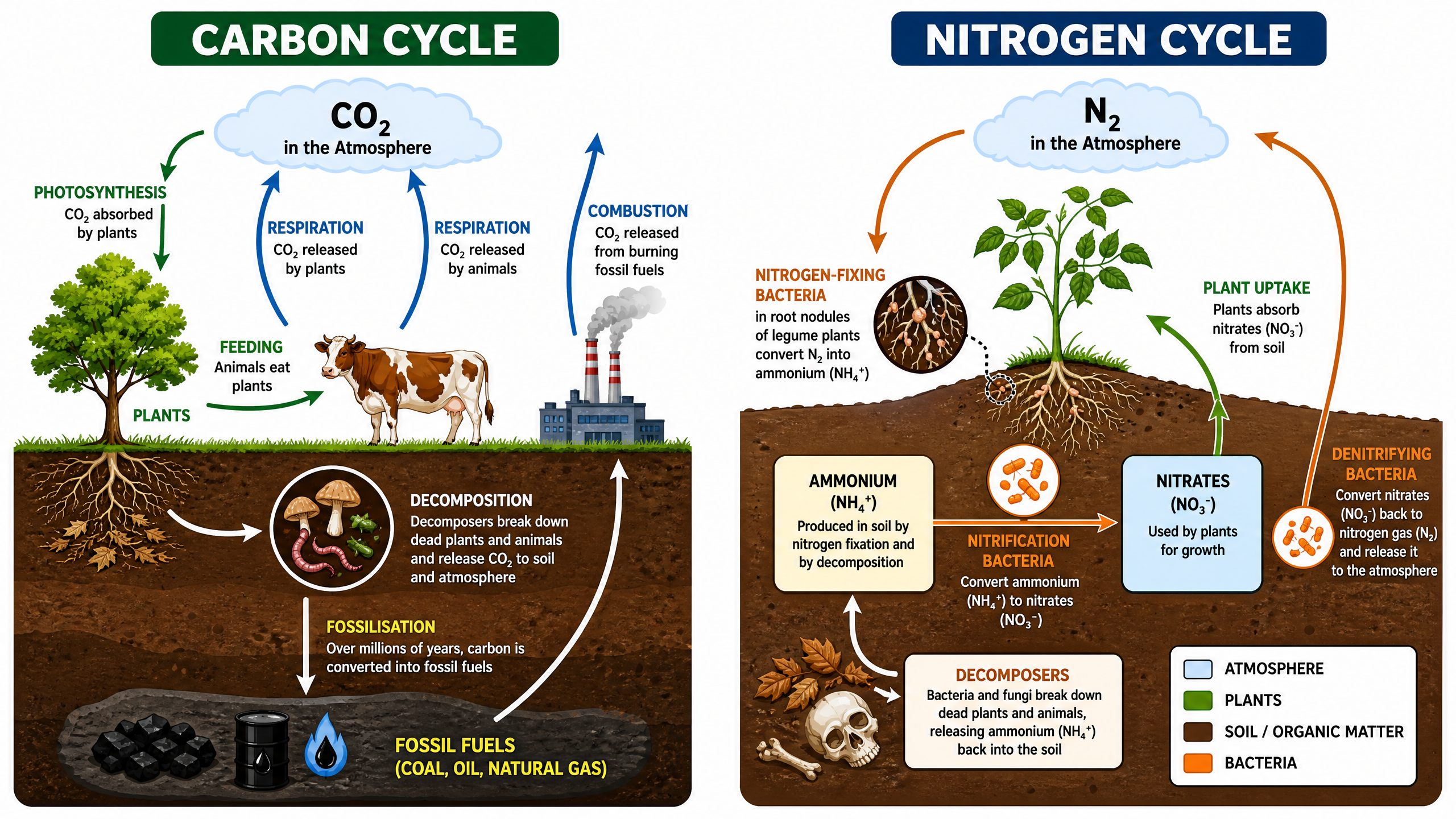 The Carbon and Nitrogen Cycles