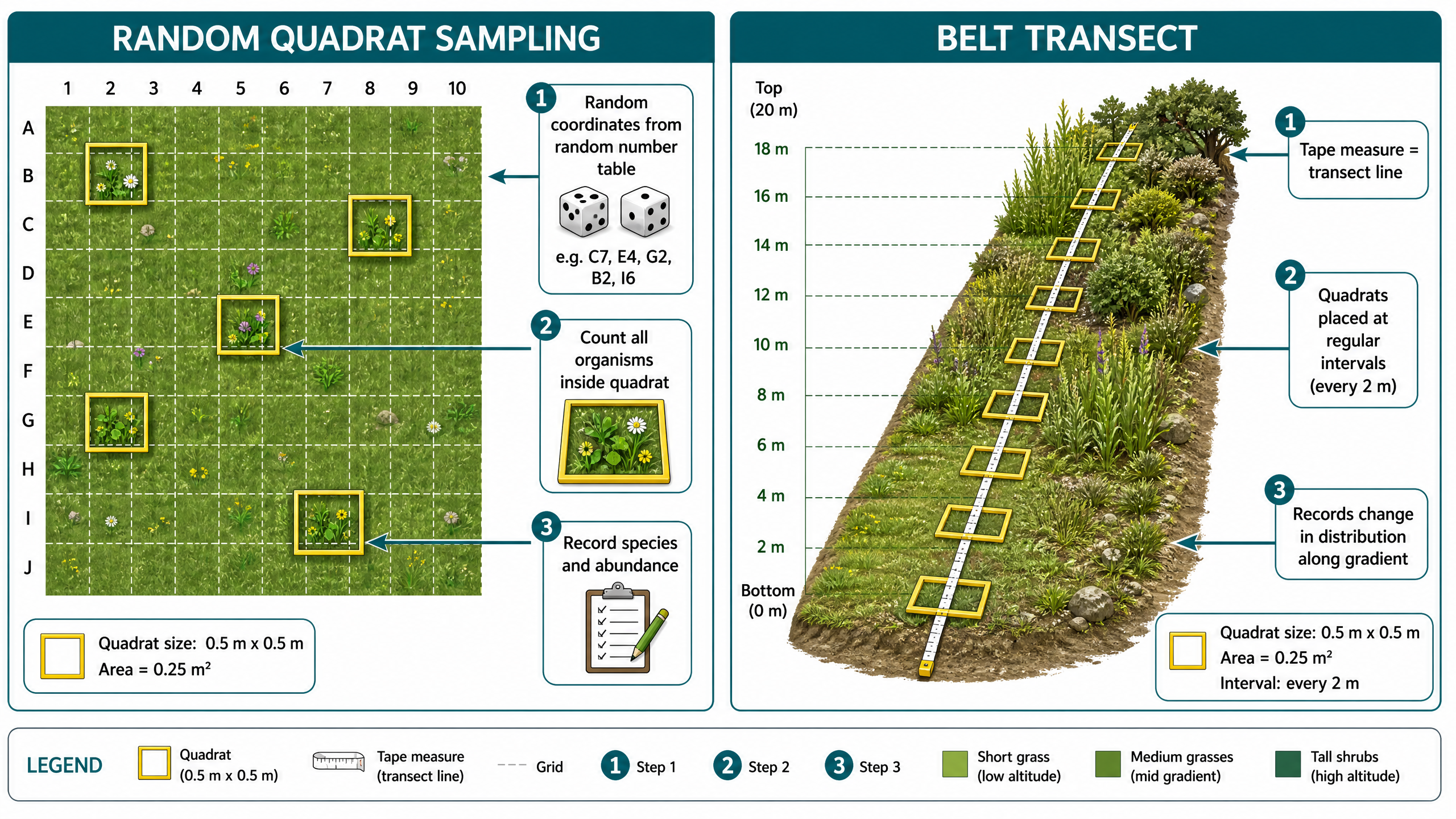 Comparing Random Sampling and Belt Transects
