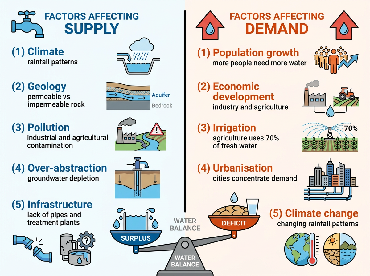 Factors Affecting Global Water Supply and Demand