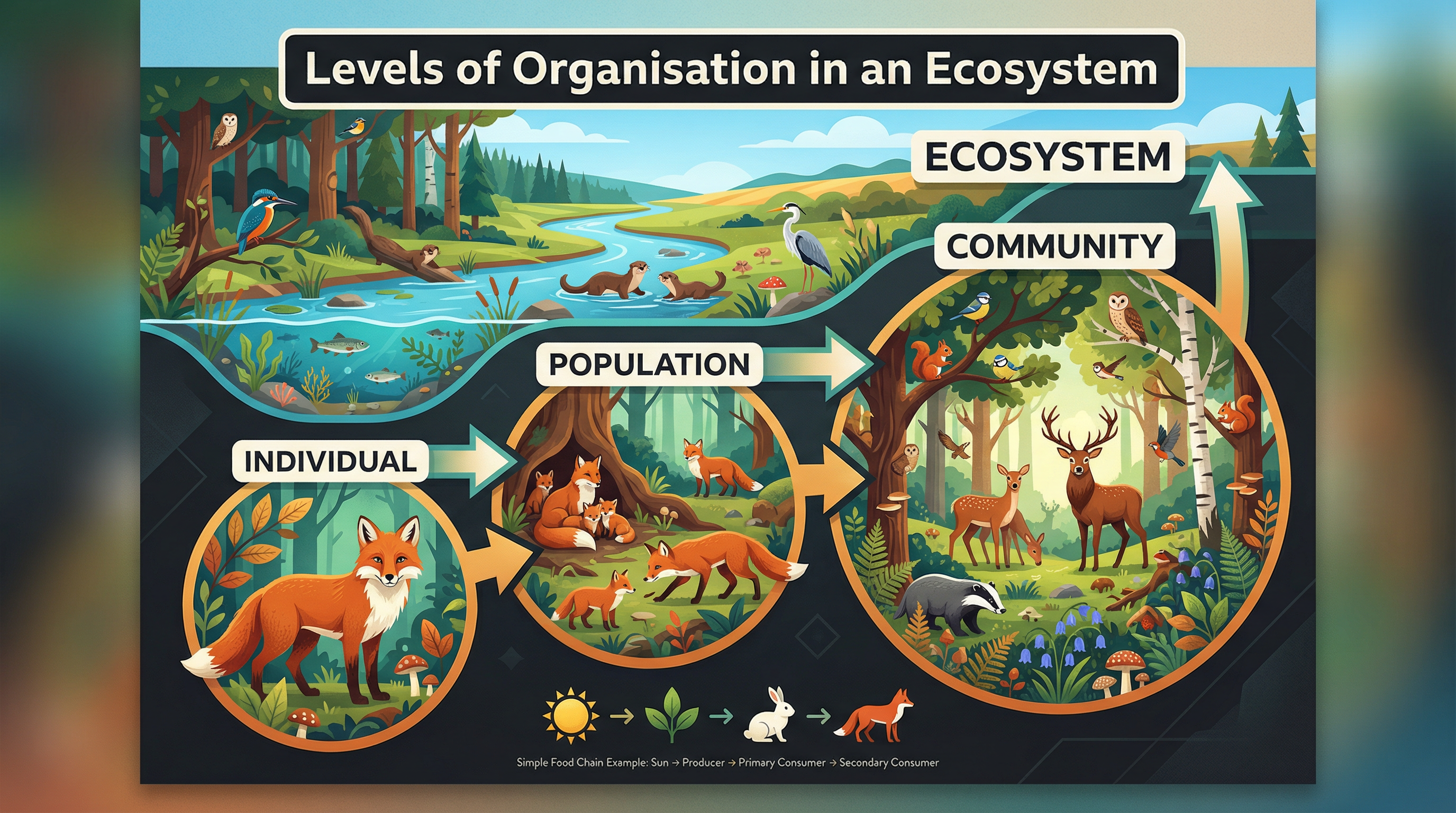Levels of Organisation in an Ecosystem