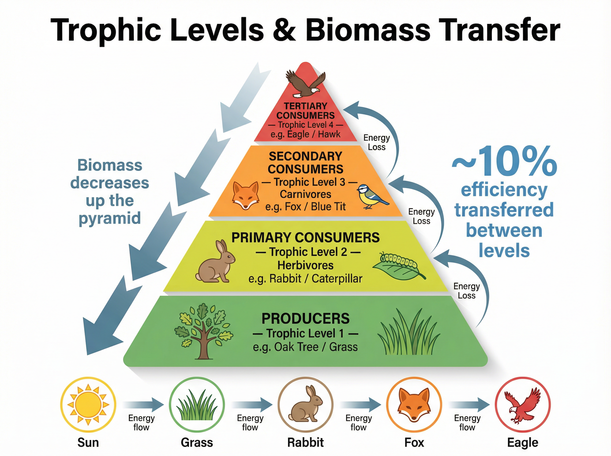 Trophic Levels and Biomass Transfer