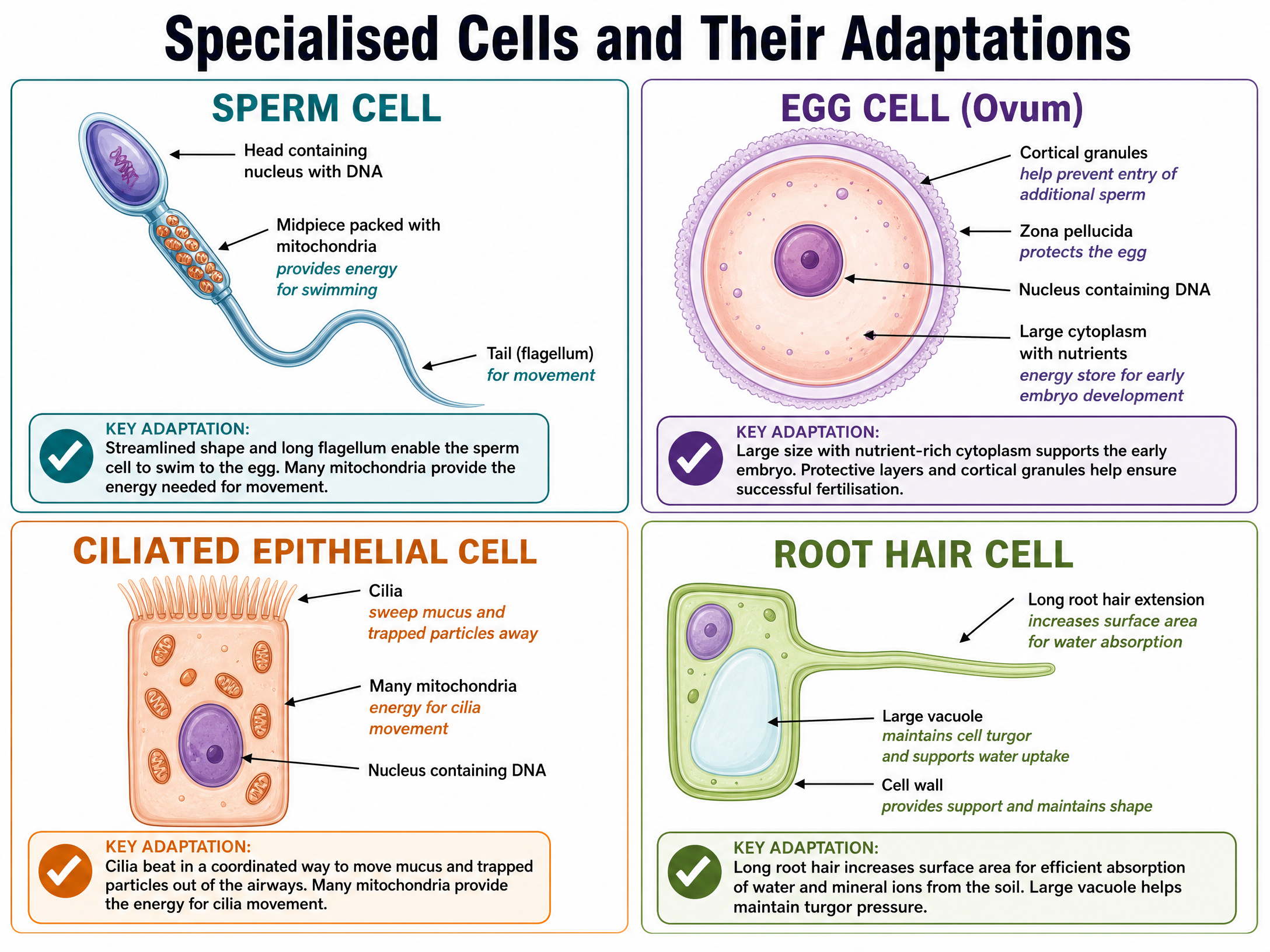 Specialised Cells and Their Adaptations